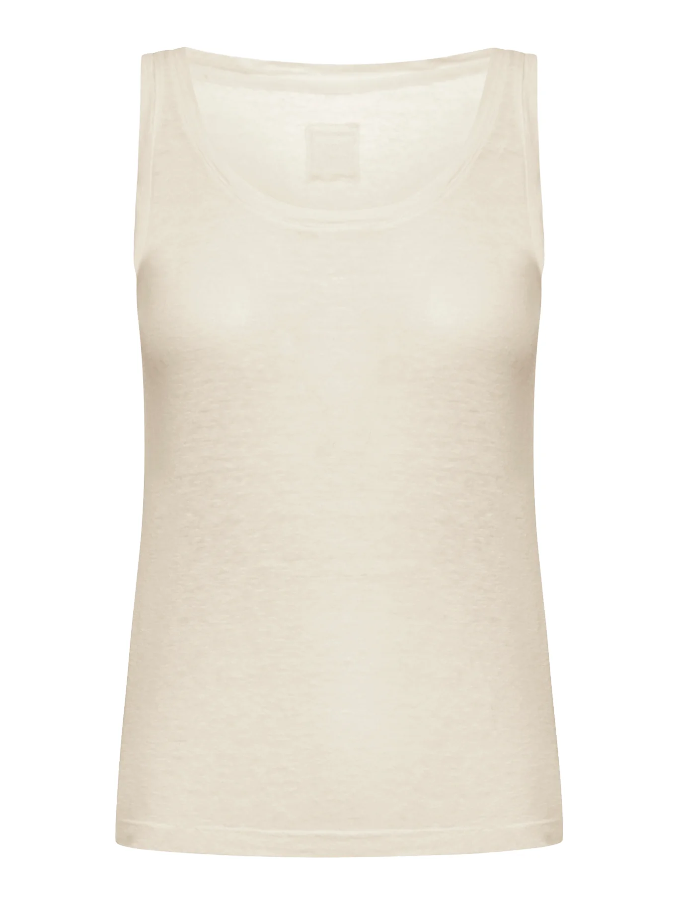 LINEN TOP WITH DEEP NECKLINE