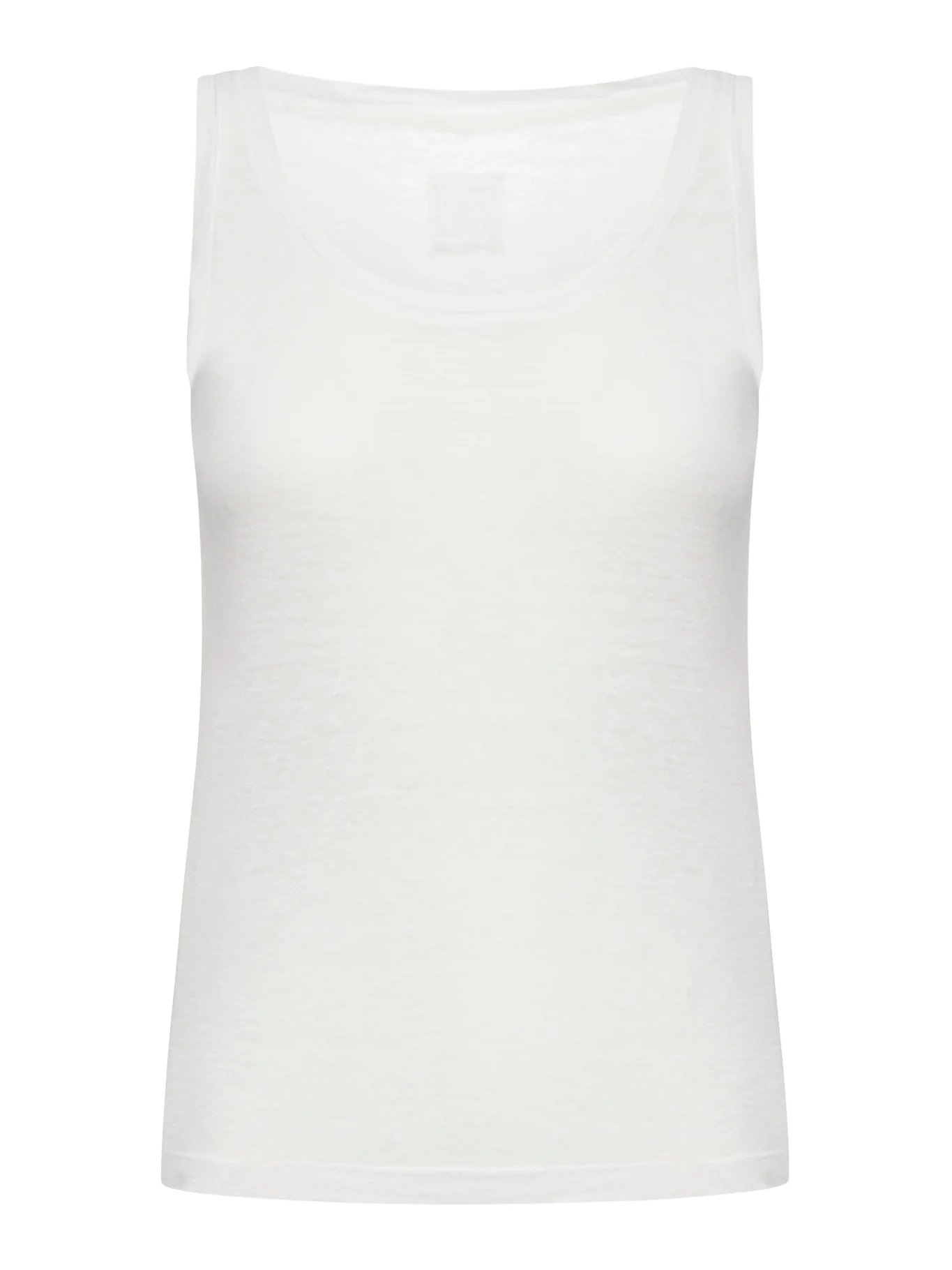 LINEN TOP WITH DEEP NECKLINE