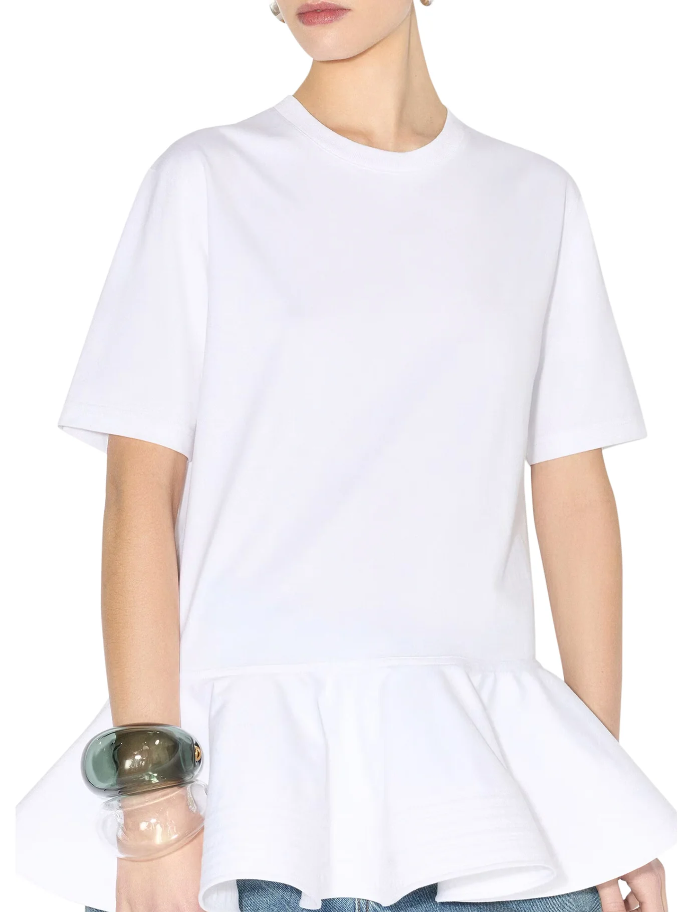 COTTON JERSEY T-SHIRT WITH CRINOLINE - Image 4