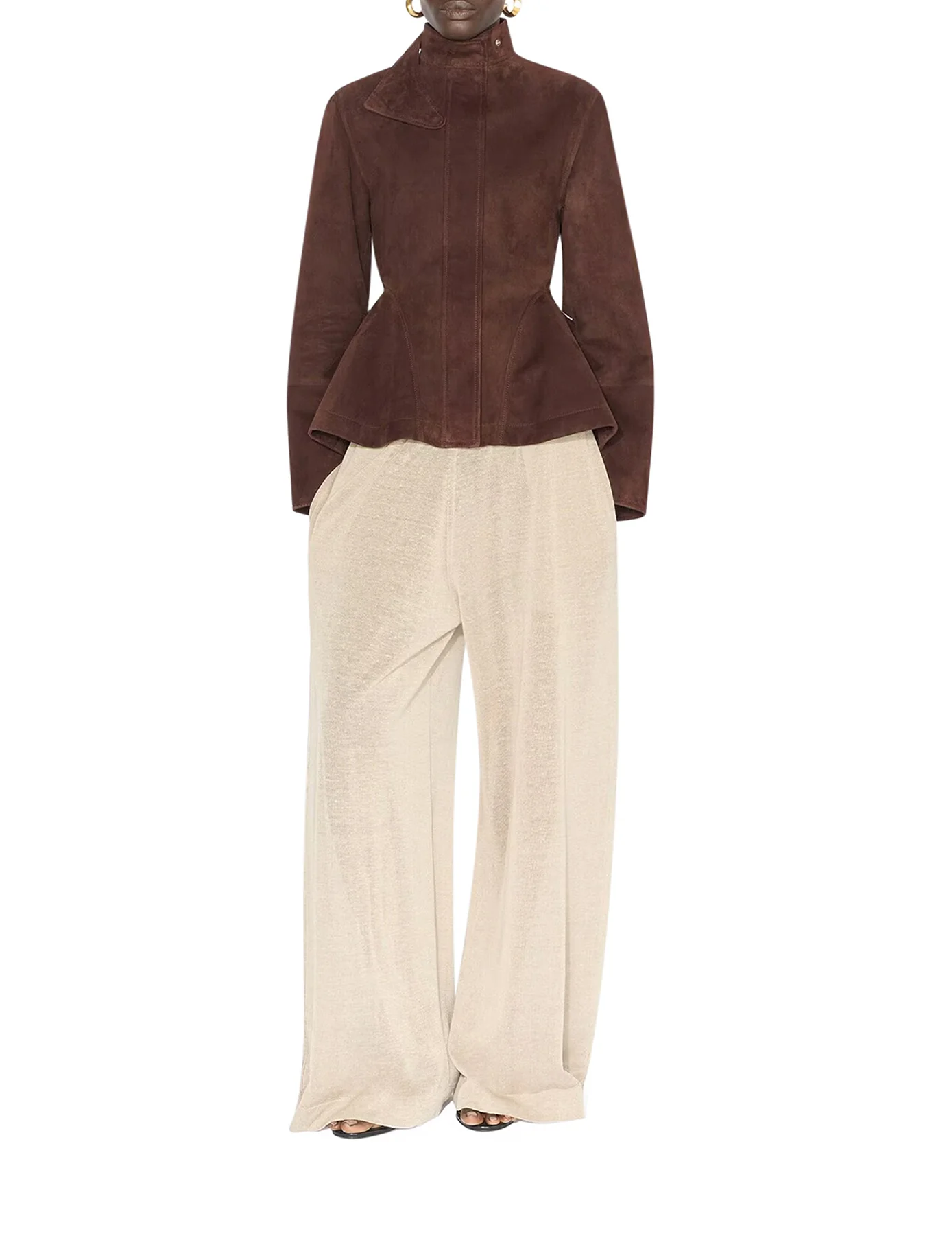 PEPLUM JACKET IN SUEDE GOATSKIN - Image 2