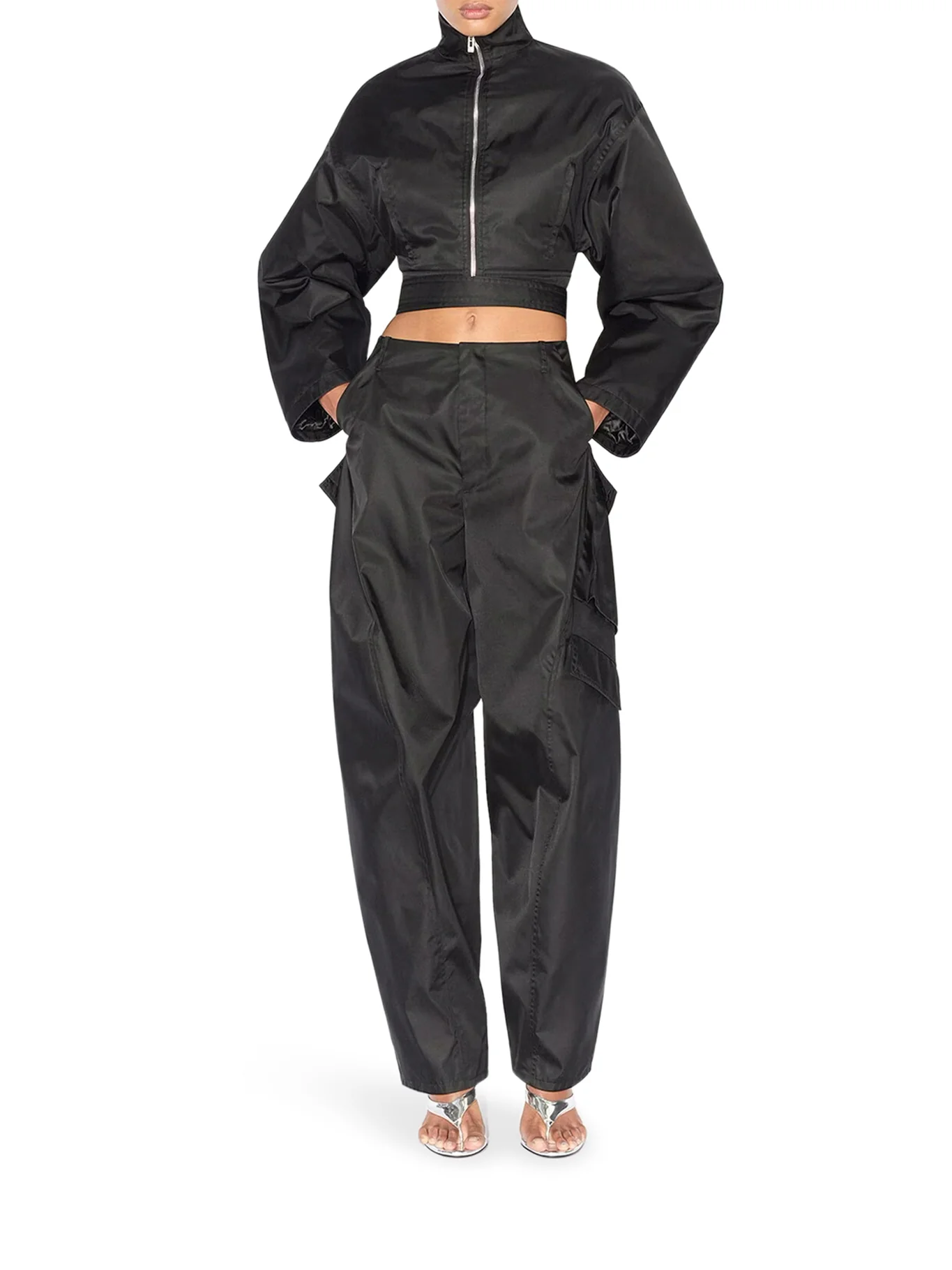 TAFFETA CARGO PANTS - Image 2