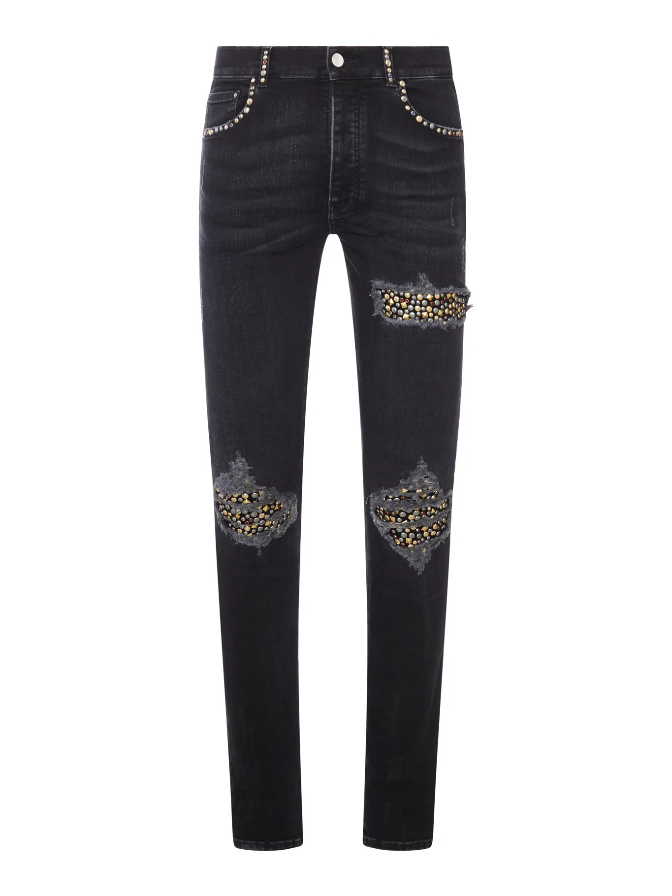 SKINNY JEANS WITH STUDS AND DESTROY DETAILS