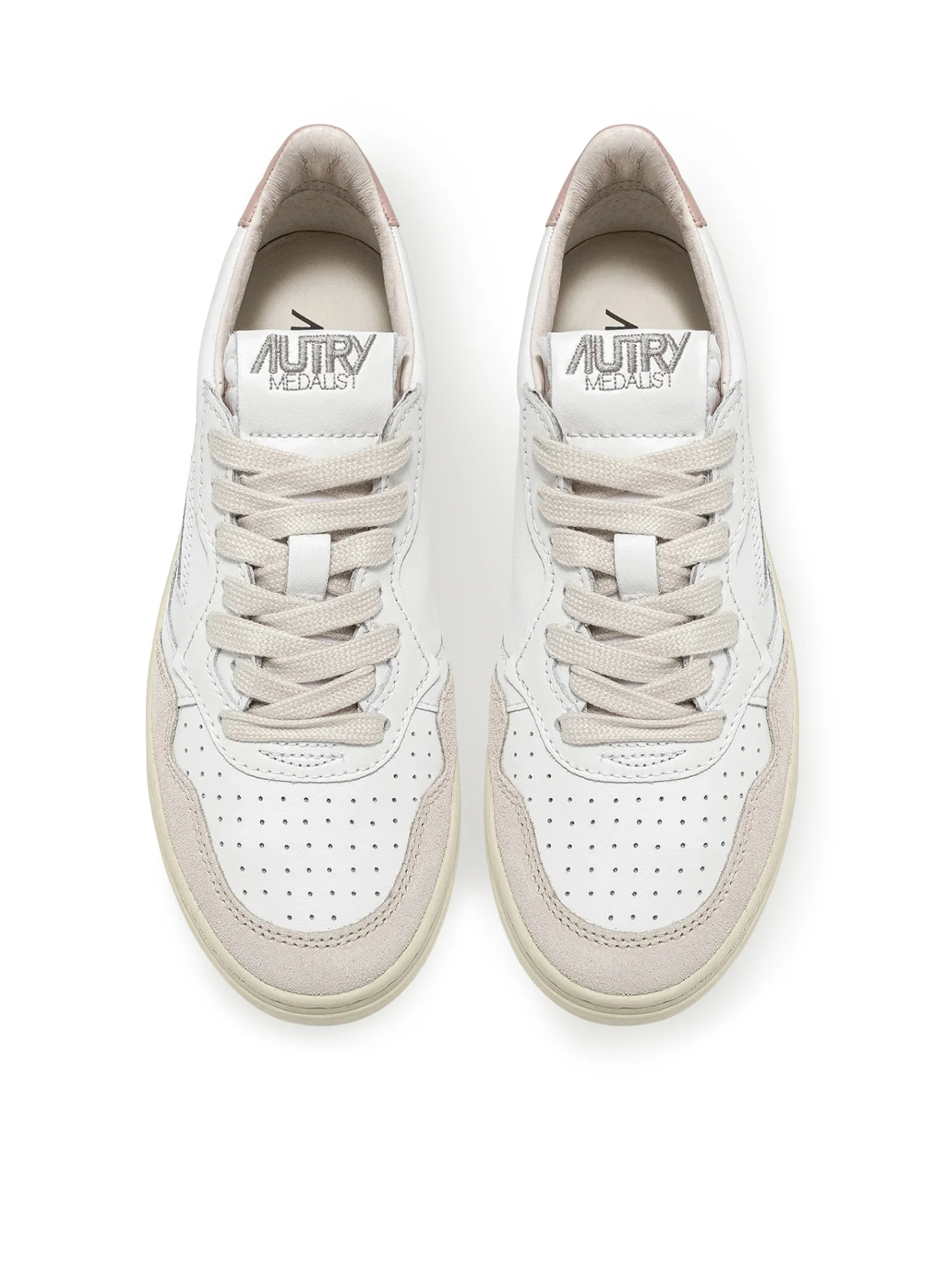 MEDALIST LOW SNEAKERS IN WHITE AND POWDER LEATHER AND BEIGE SUEDE - Image 4