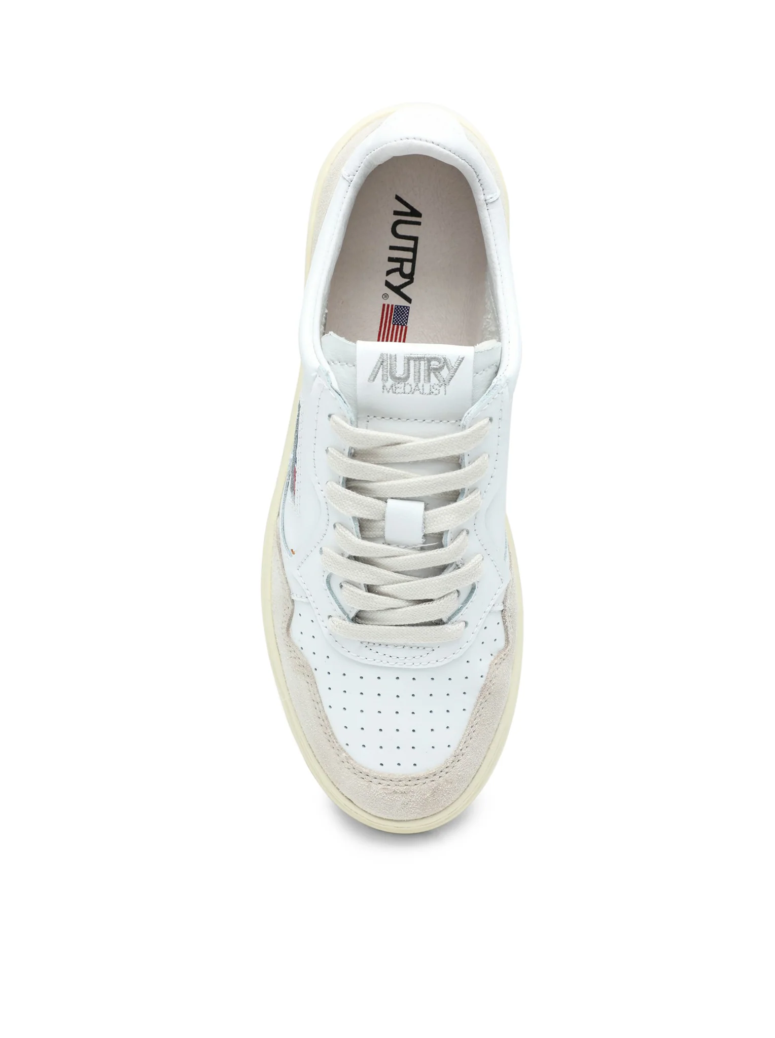 MEDALIST LOW SNEAKERS IN WHITE LEATHER AND BEIGE SUEDE - Image 4