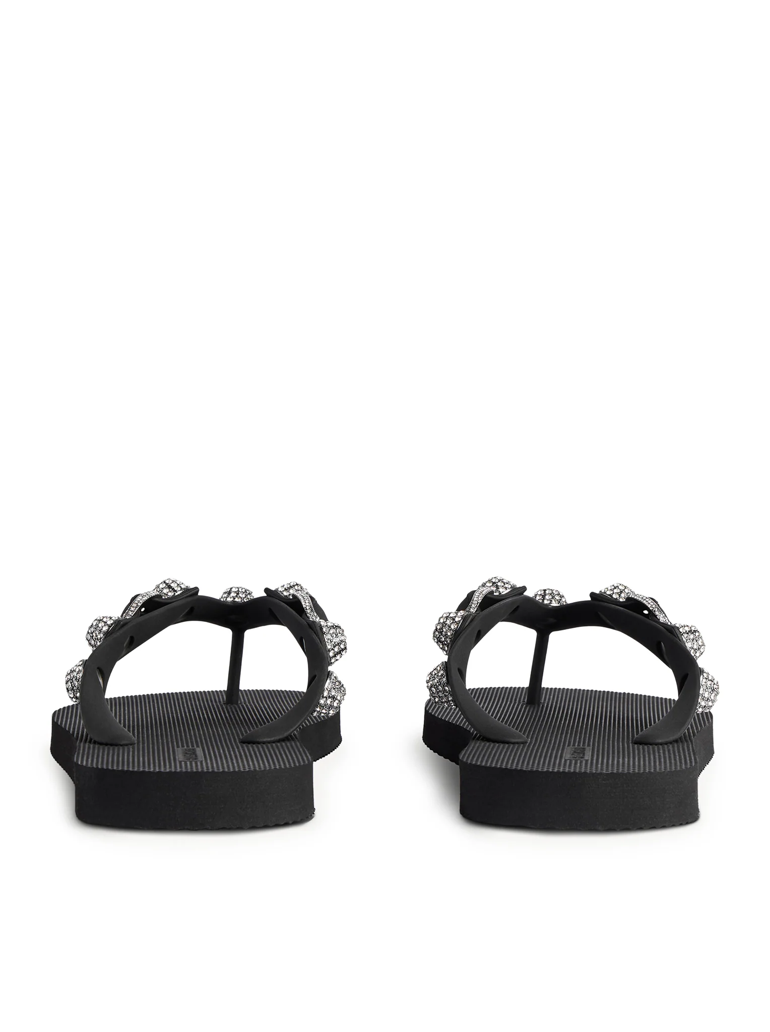 BLACK RUBBER FLIP-FLOPS SLIPPERS - Image 3