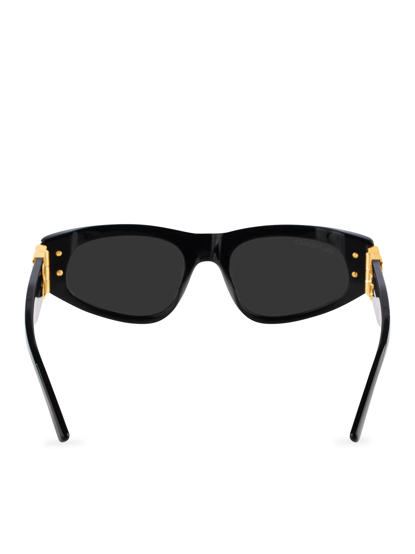 DYNASTY D-FRAME SUNGLASSES IN BLACK ACETATE AND GOLD FINISHES - Image 3