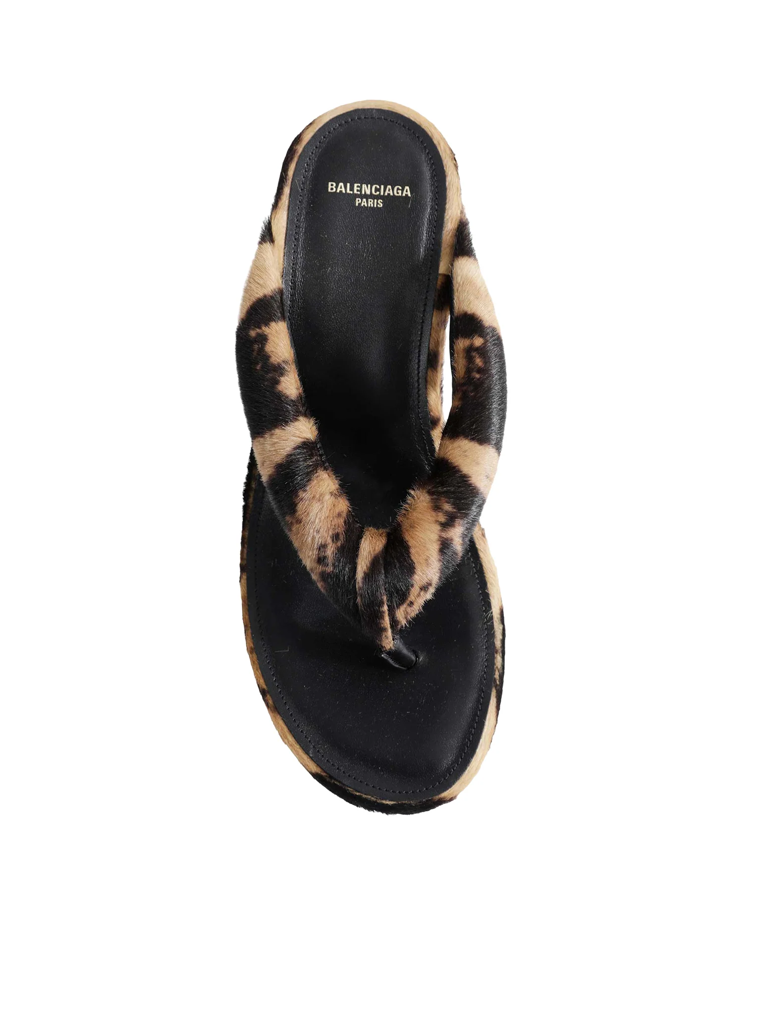 GAETA WEDGE THONG SANDAL IN OCELOT-PRINT CALF HAIR - Image 6