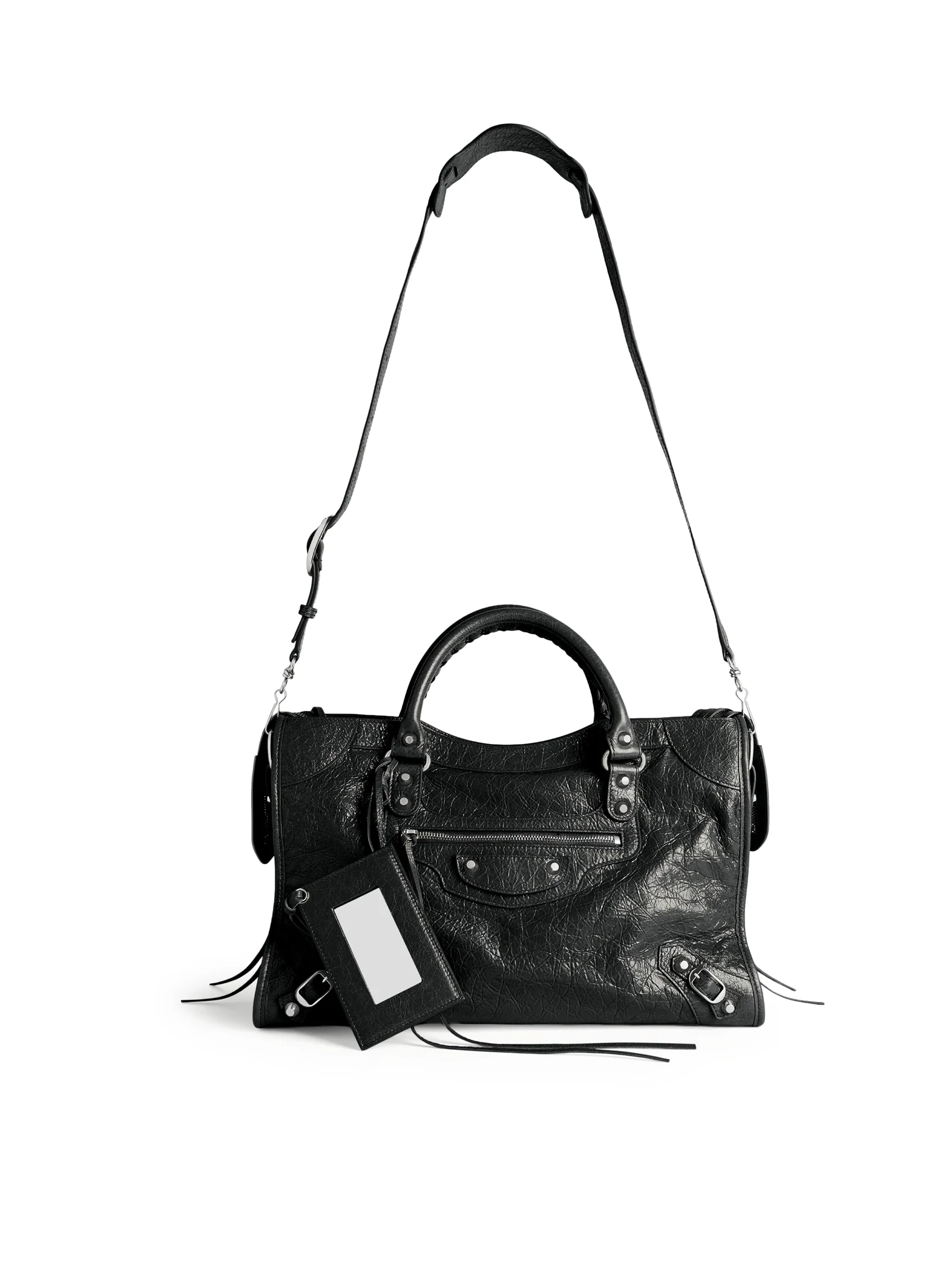 LE CITY MEDIUM BAG IN ARENA LAMBSKIN WITH POLISHED SILVER METAL DETAILS - Image 4