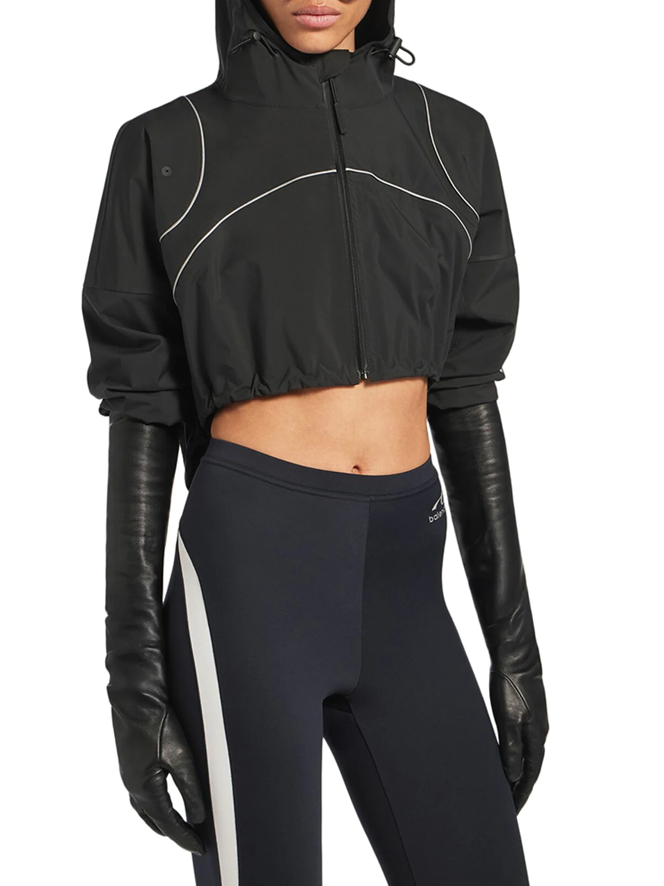 TECHWEAR CROPPED JACKET IN BLACK - Image 3