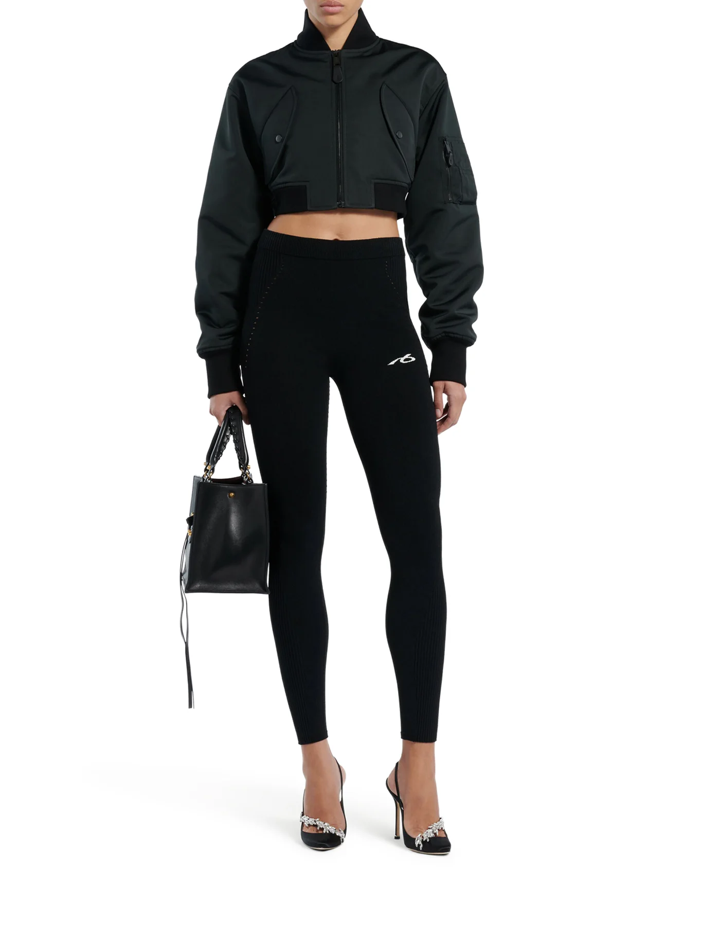 TECHWEAR LEGGINGS IN BLACK SPORTS MESH - Image 2