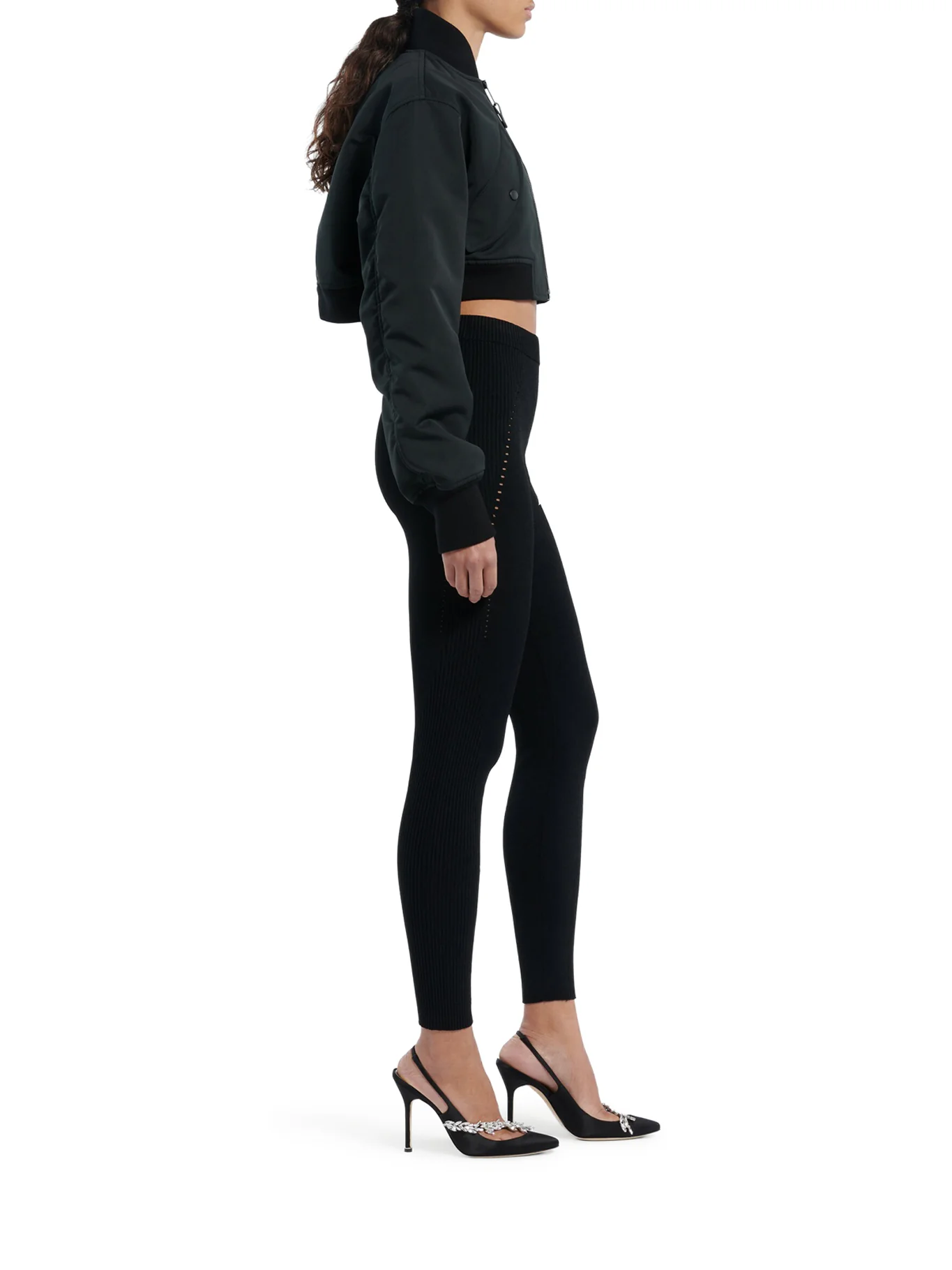 TECHWEAR LEGGINGS IN BLACK SPORTS MESH - Image 4