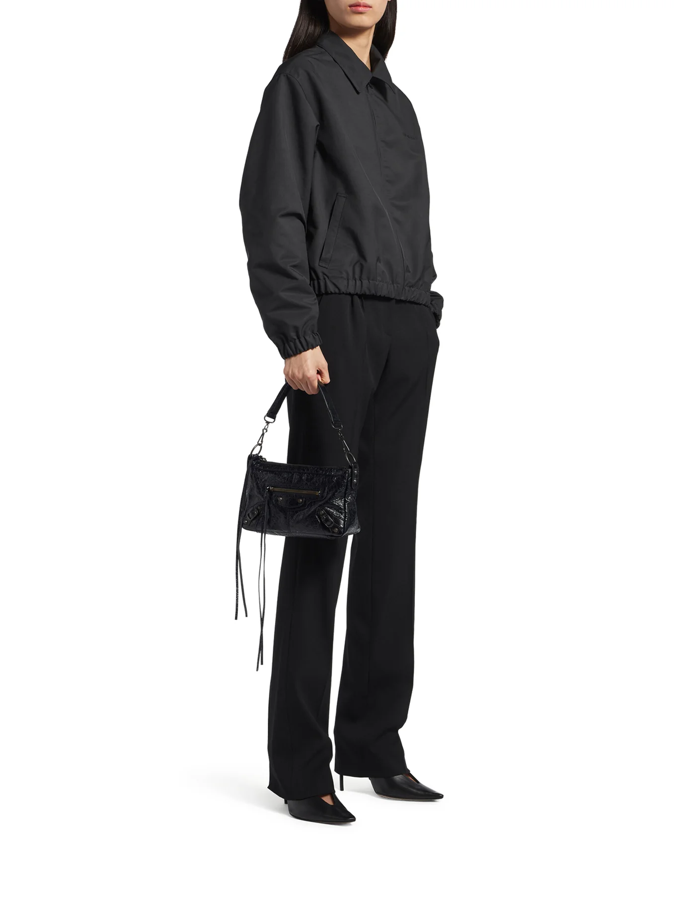 THE CITY MOTO MINI IN BLACK ARENA LAMBSKIN WITH BRASS FINISHINGS - Image 2