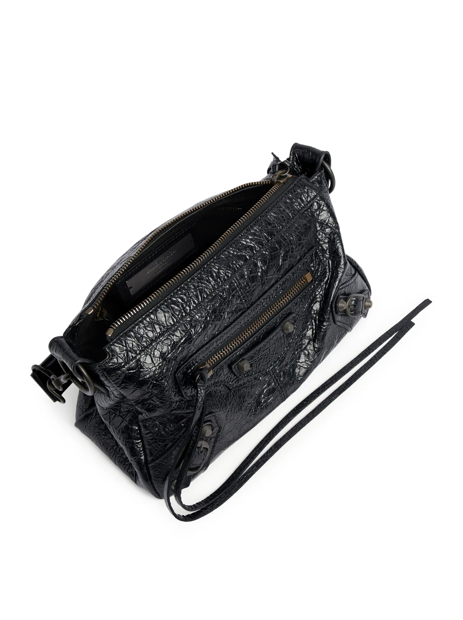 THE CITY MOTO MINI IN BLACK ARENA LAMBSKIN WITH BRASS FINISHINGS - Image 7