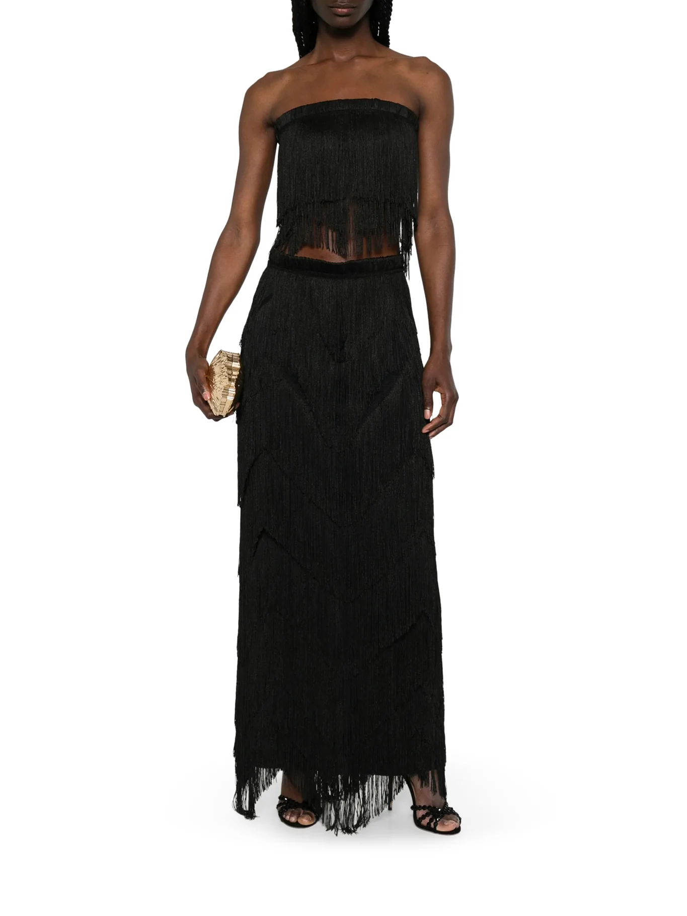 DARA LONG SKIRT WITH FRINGES - Image 2