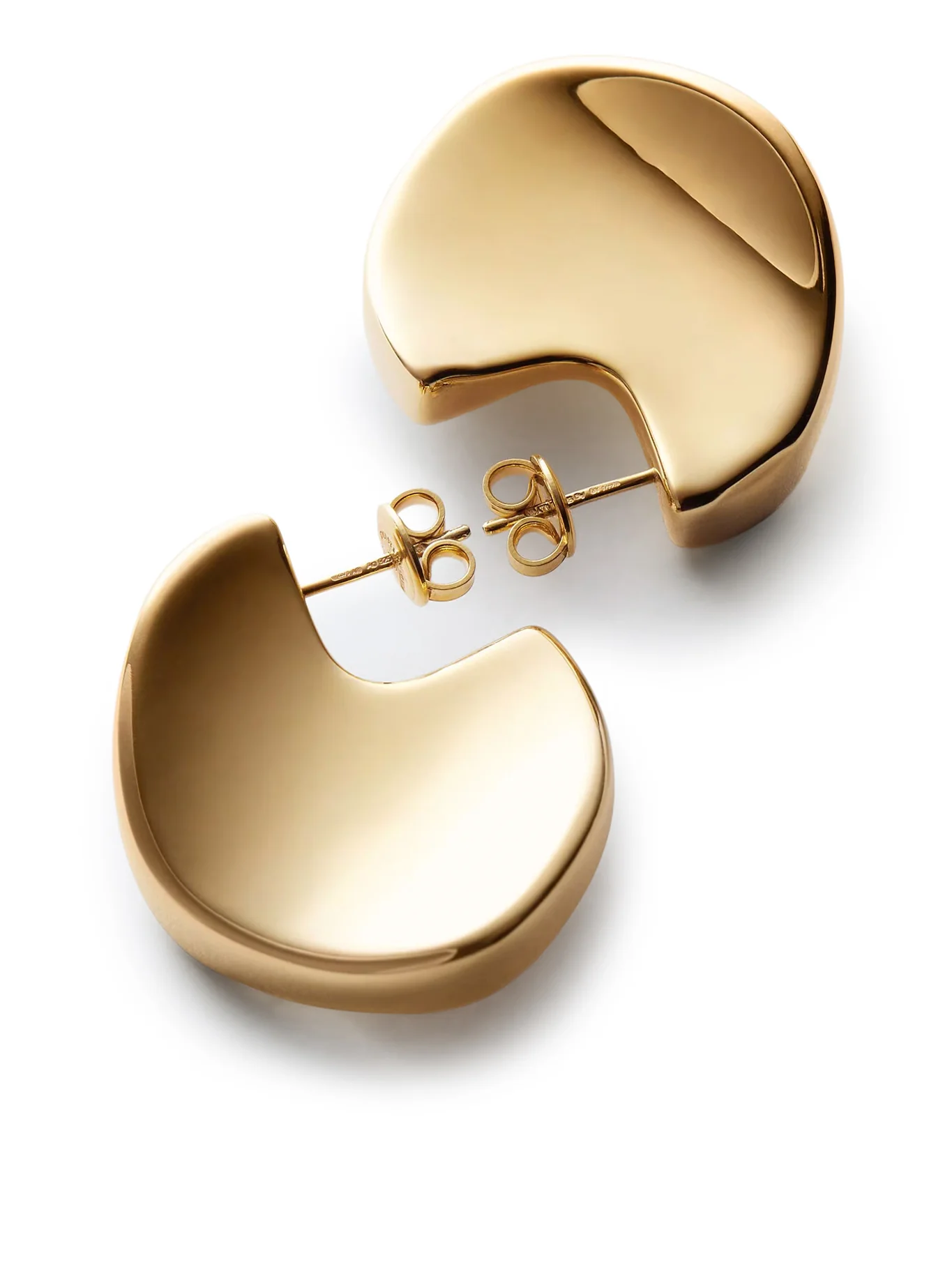 GEOMETRIC DESIGN SILVER EARRINGS WITH GOLD FINISH - Image 3