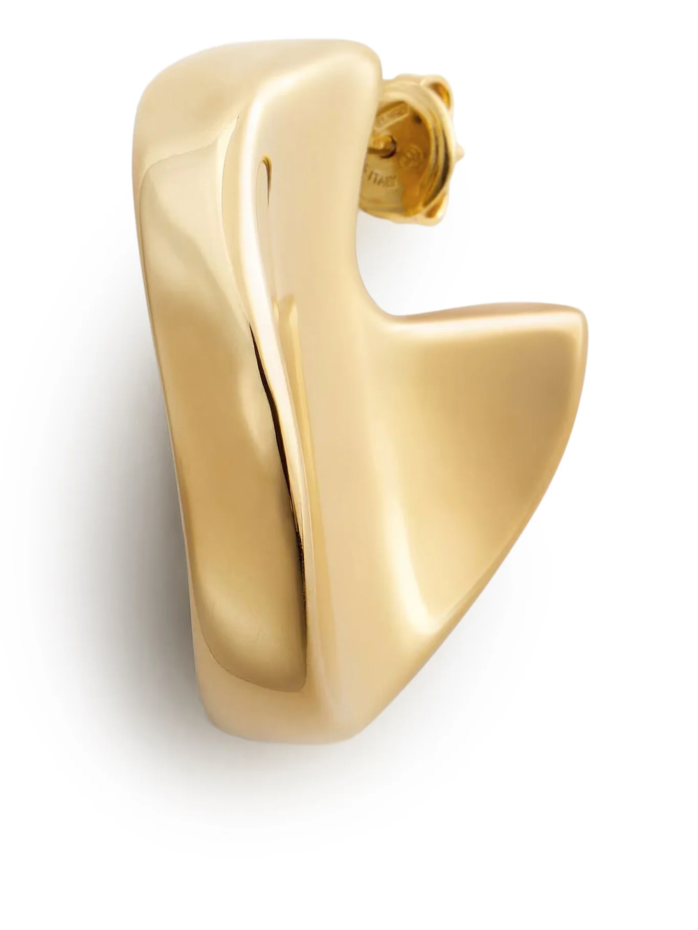 GEOMETRIC DESIGN SILVER EARRINGS WITH GOLD FINISH - Image 4