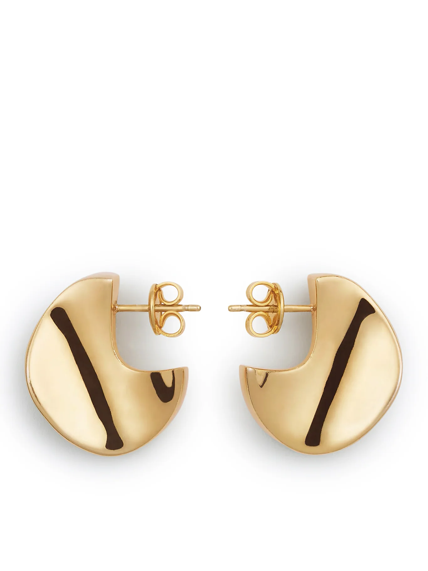 SCULPTURAL AND CURVED EARRINGS WITH GOLD FINISH