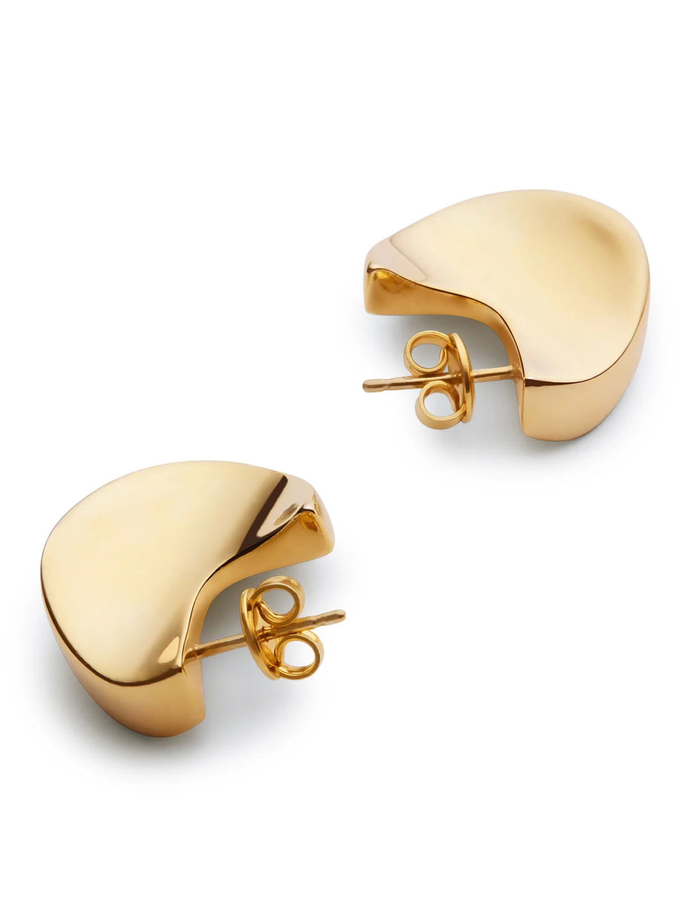 SCULPTURAL AND CURVED EARRINGS WITH GOLD FINISH - Image 2