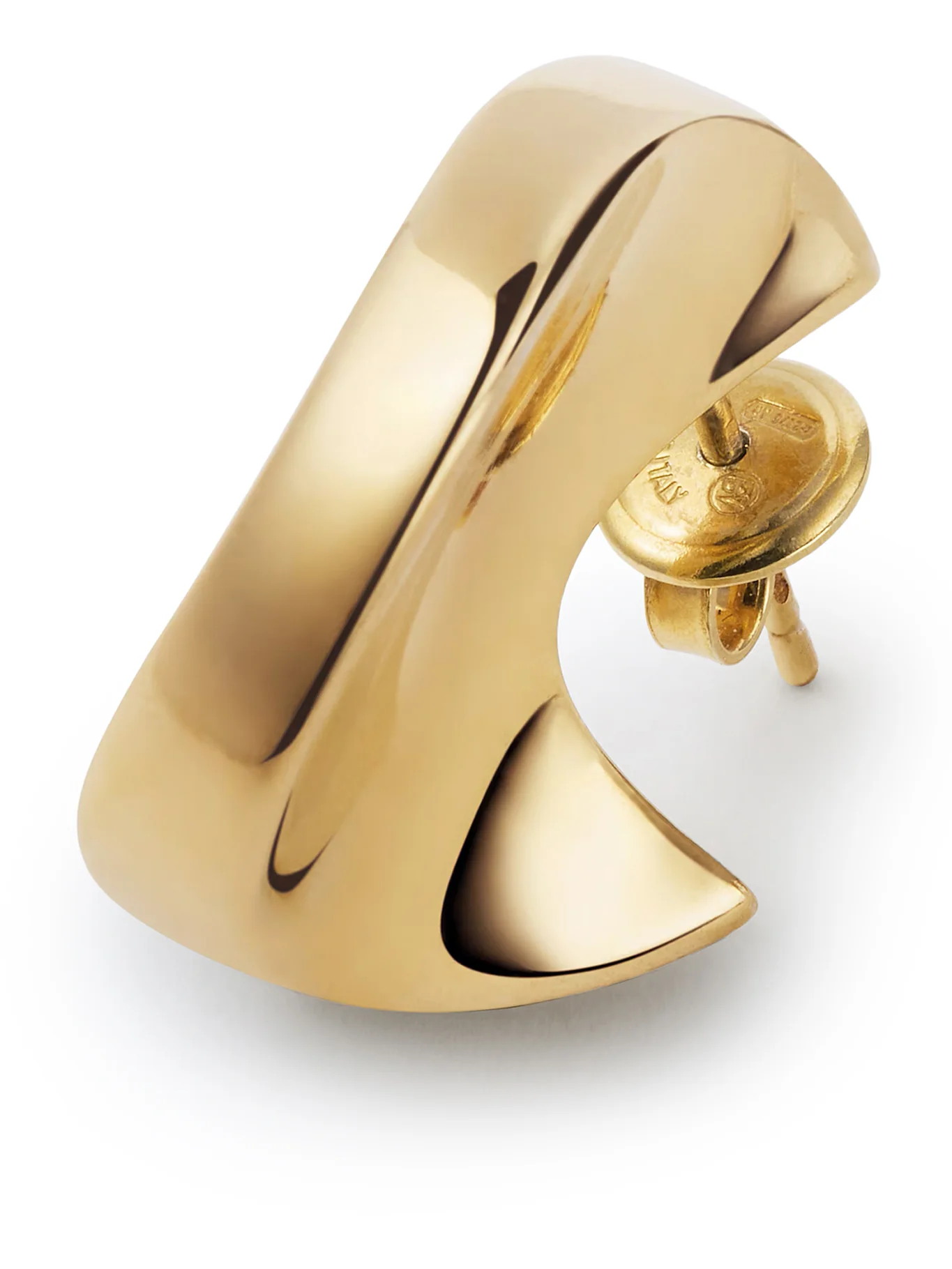 SCULPTURAL AND CURVED EARRINGS WITH GOLD FINISH - Image 4