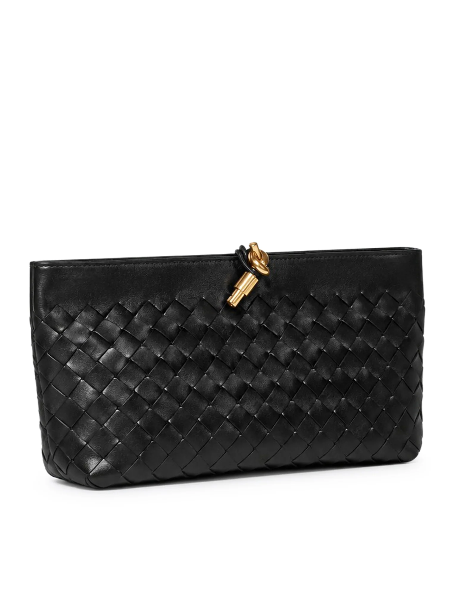 WOVEN NAPPA CLUTCH WITH DISTINCTIVE KNOT DETAIL - Image 3