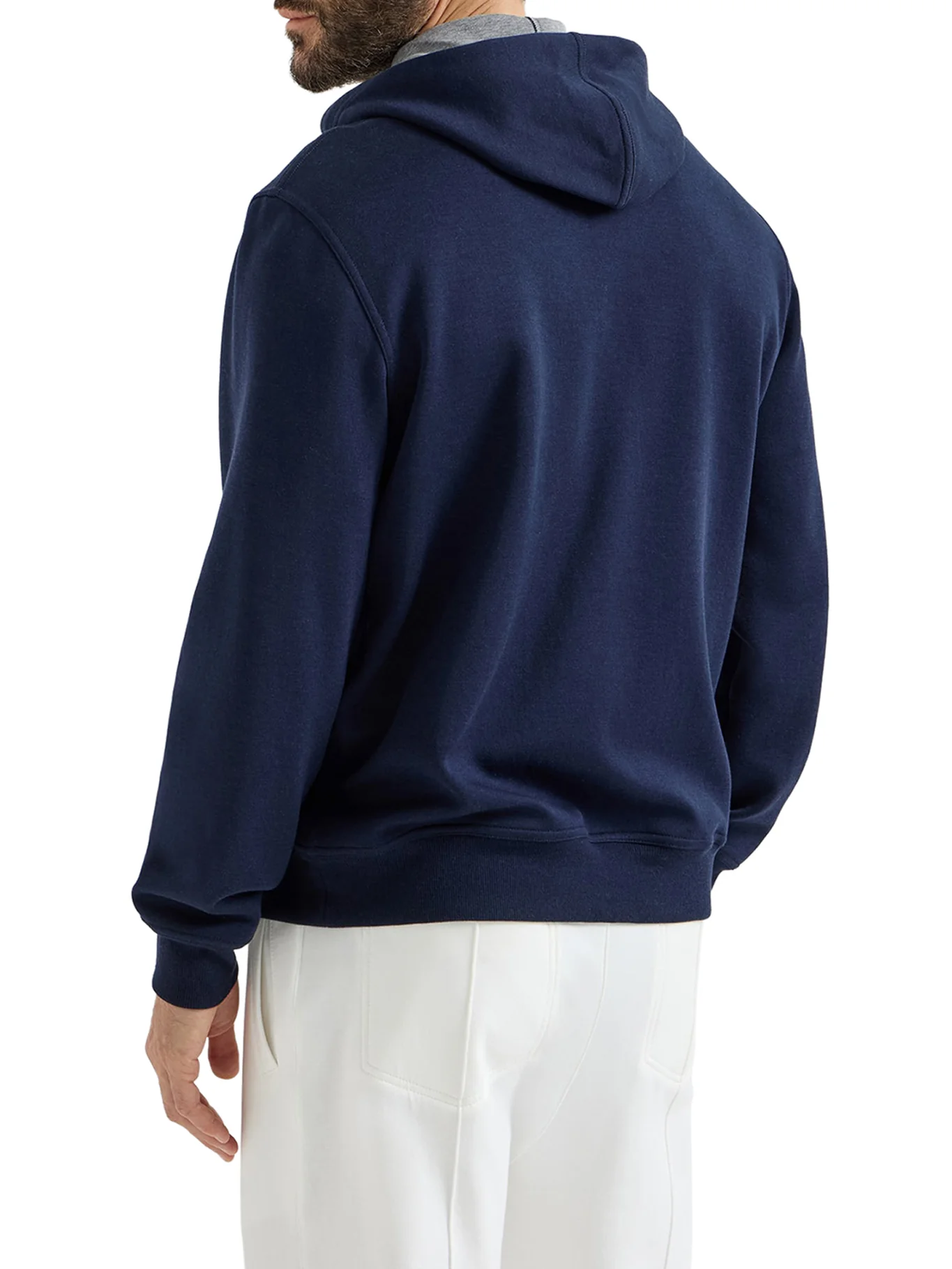DOUBLE COTTON, CASHMERE AND SILK SWEATSHIRT TOPWEAR WITH ZIP AND HOOD - Image 3