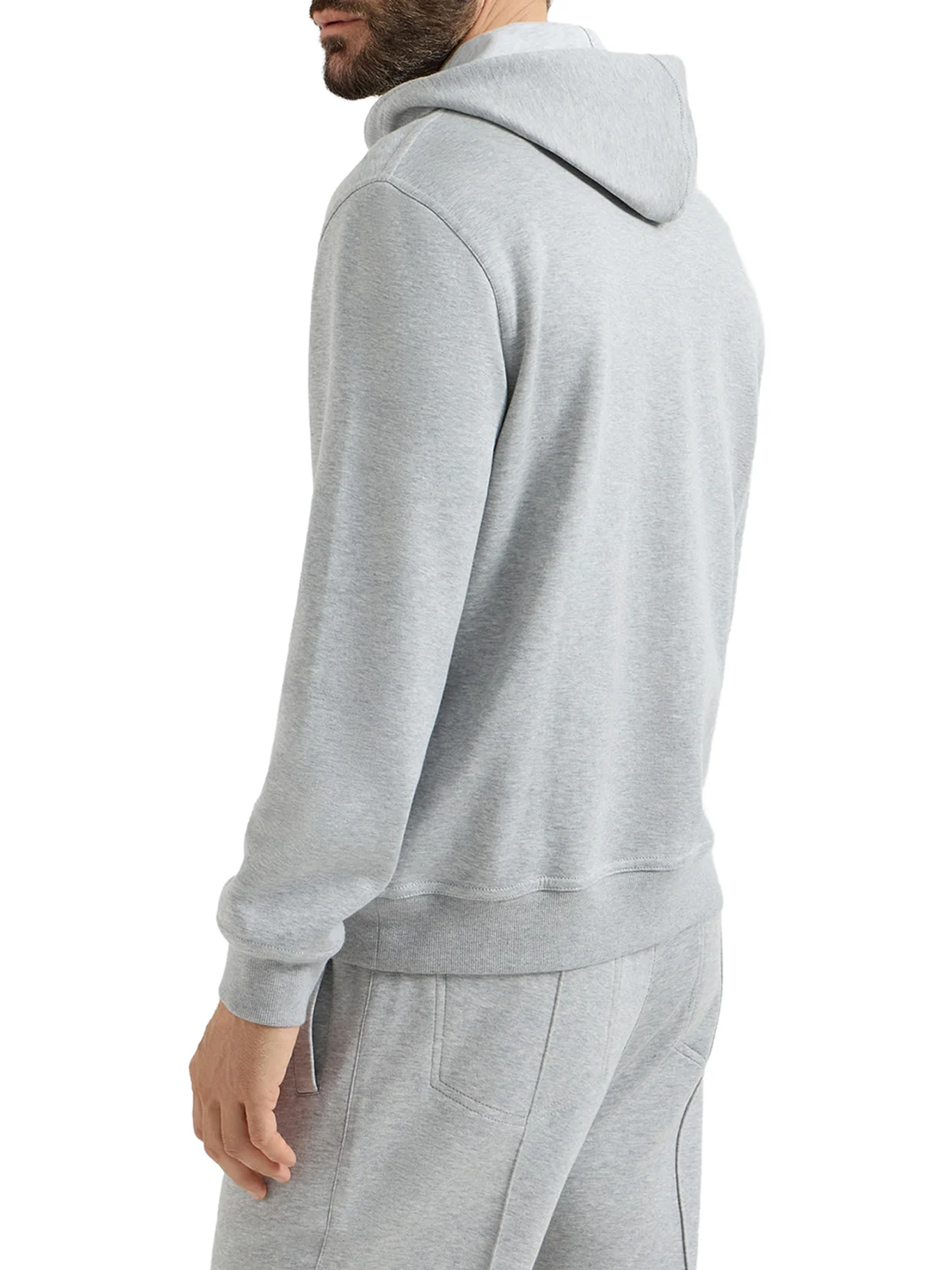 DOUBLE COTTON, CASHMERE AND SILK SWEATSHIRT TOPWEAR WITH ZIP AND HOOD - Image 4