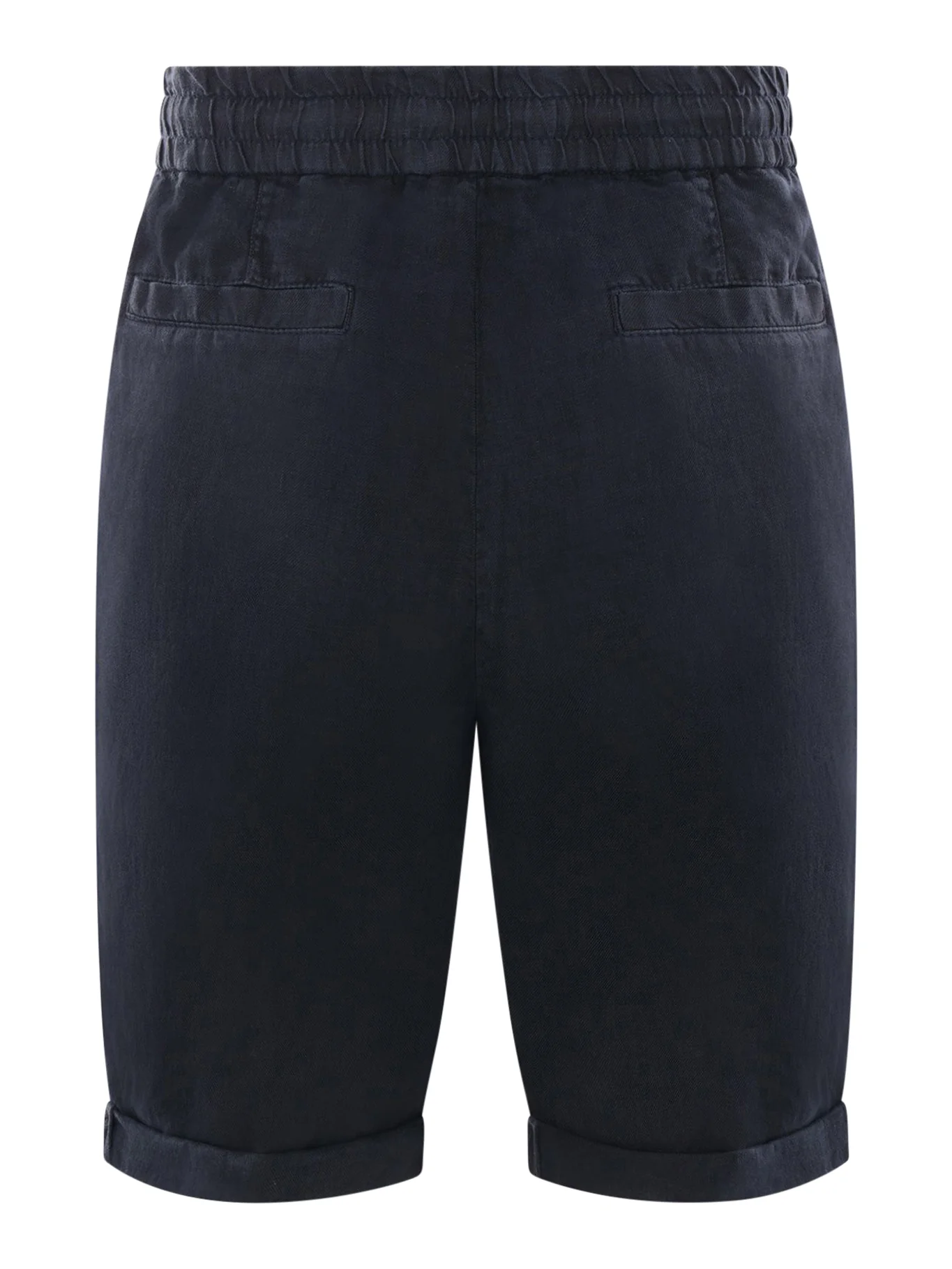 GARMENT DYED LINEN GABARDINE BERMUDA SHORTS WITH DRAWSTRING AND DARTS - Image 2
