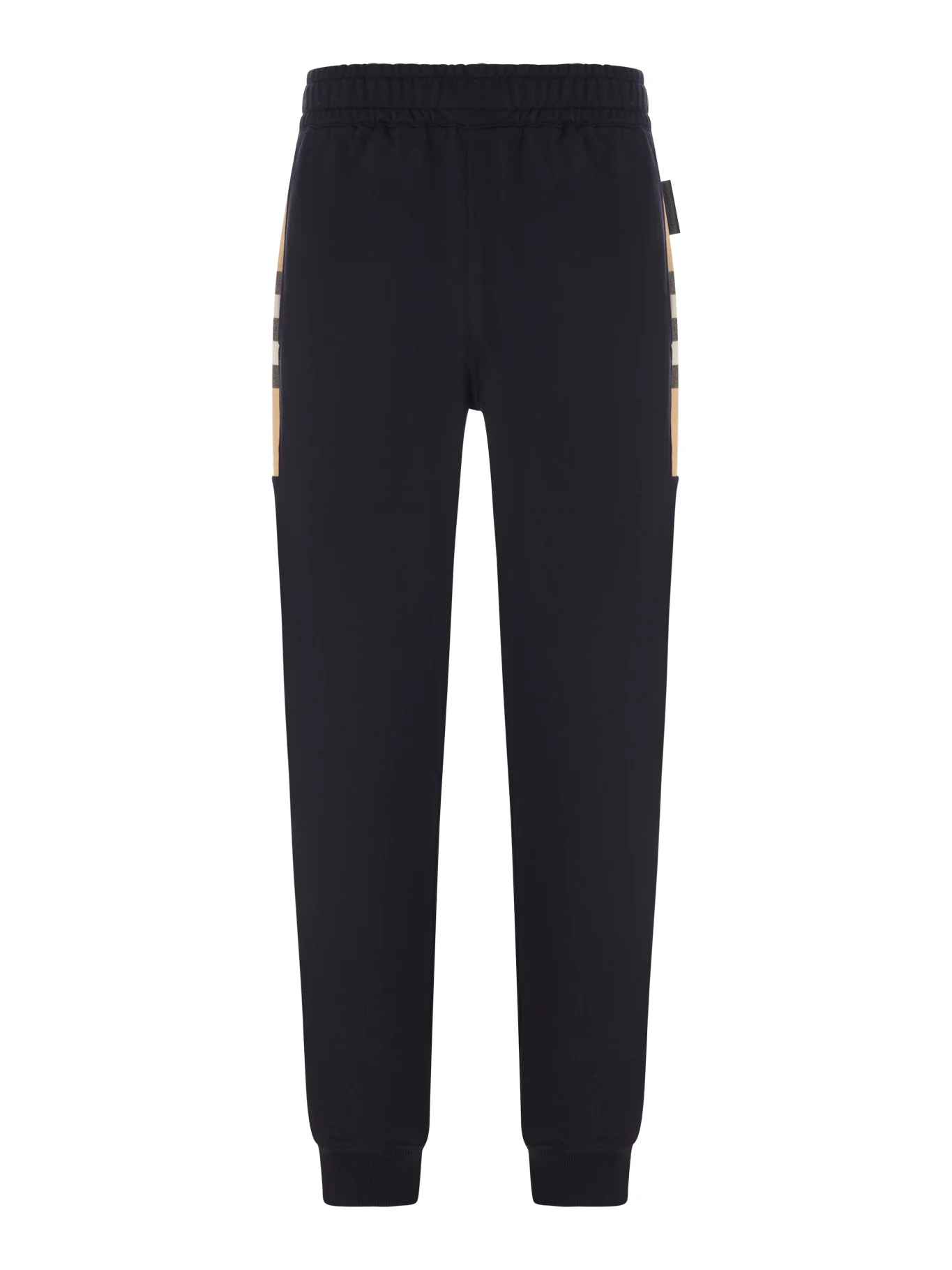 COTTON JOGGING TROUSERS WITH CHECK INSERTS