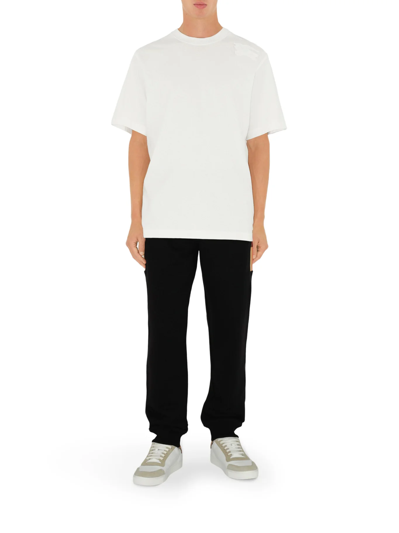 COTTON JOGGING TROUSERS WITH CHECK INSERTS - Image 2
