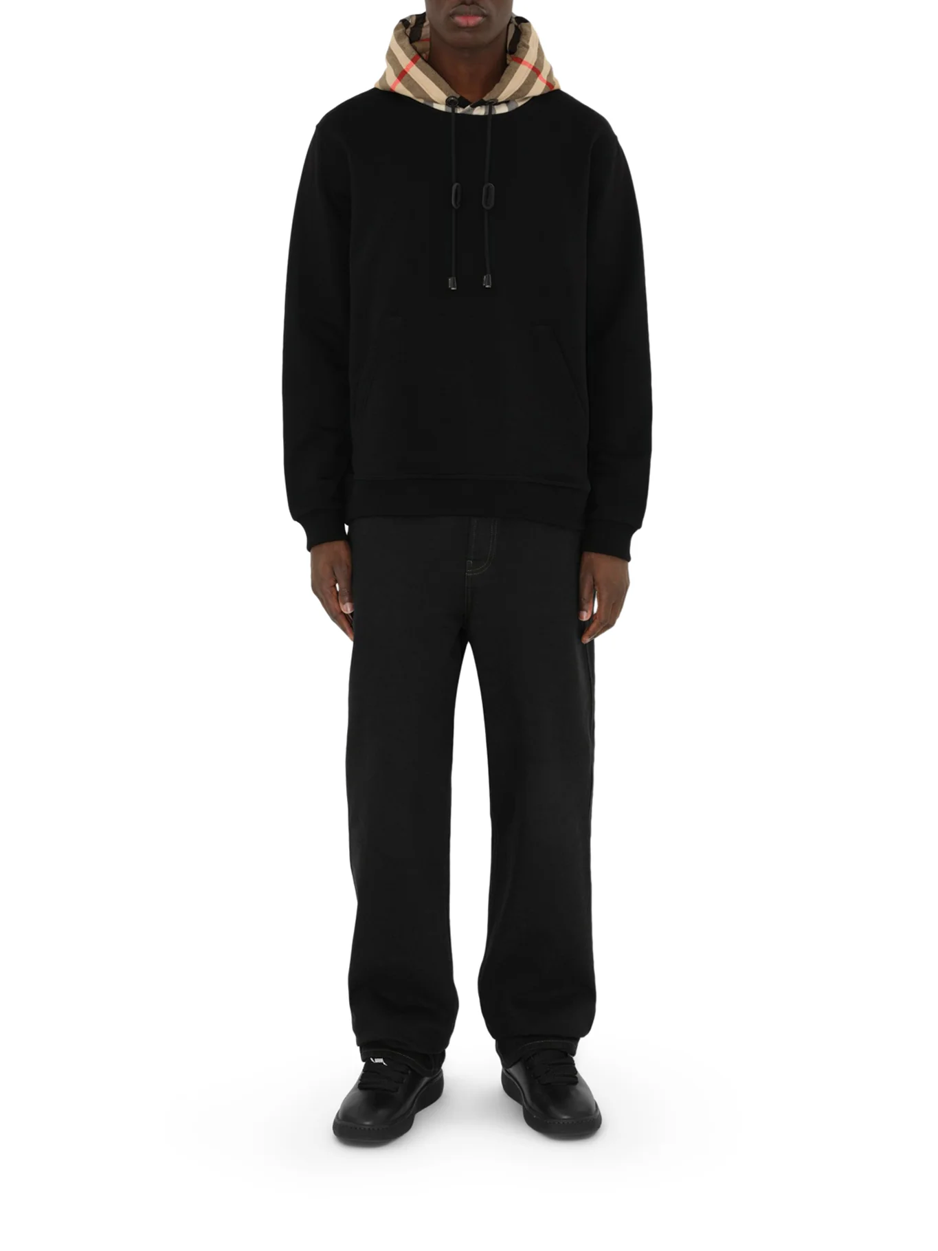 CHECK HOODED COTTON SWEATSHIRT - Image 2