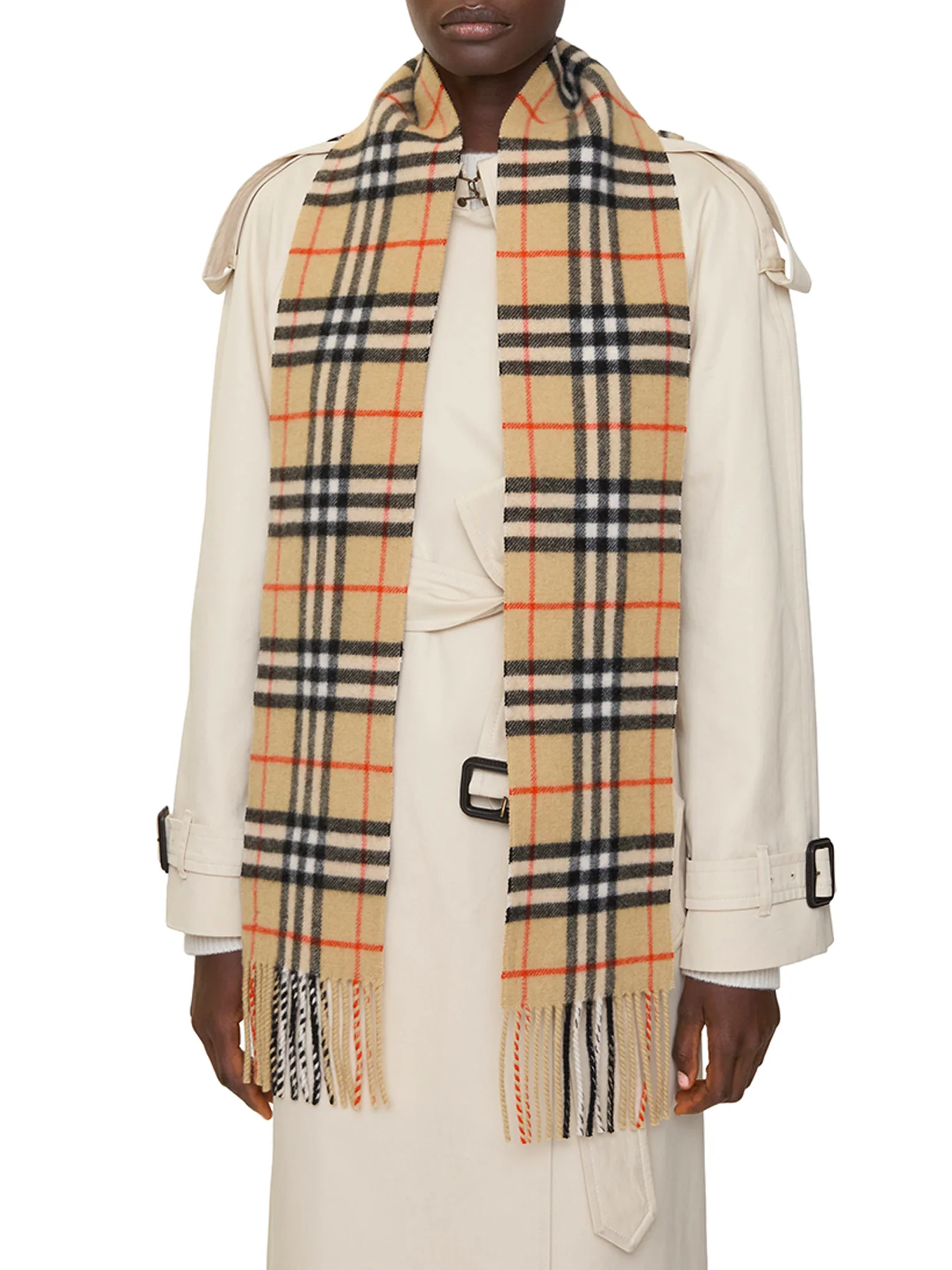 THIN CHECK CASHMERE SCARF - Image 3