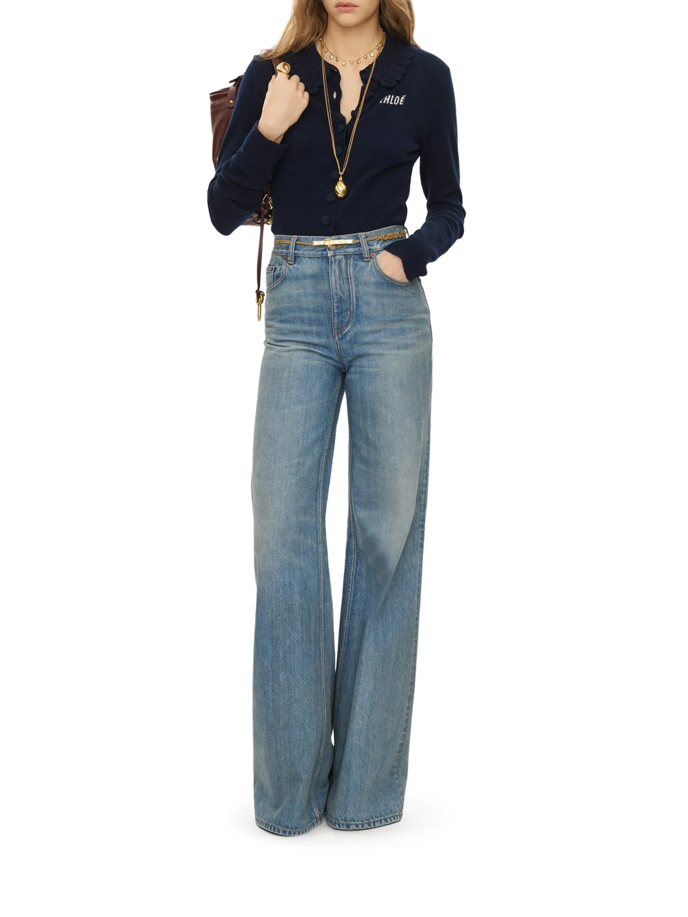 FITTED LOGO CARDIGAN IN A WOOL KNIT - Image 2
