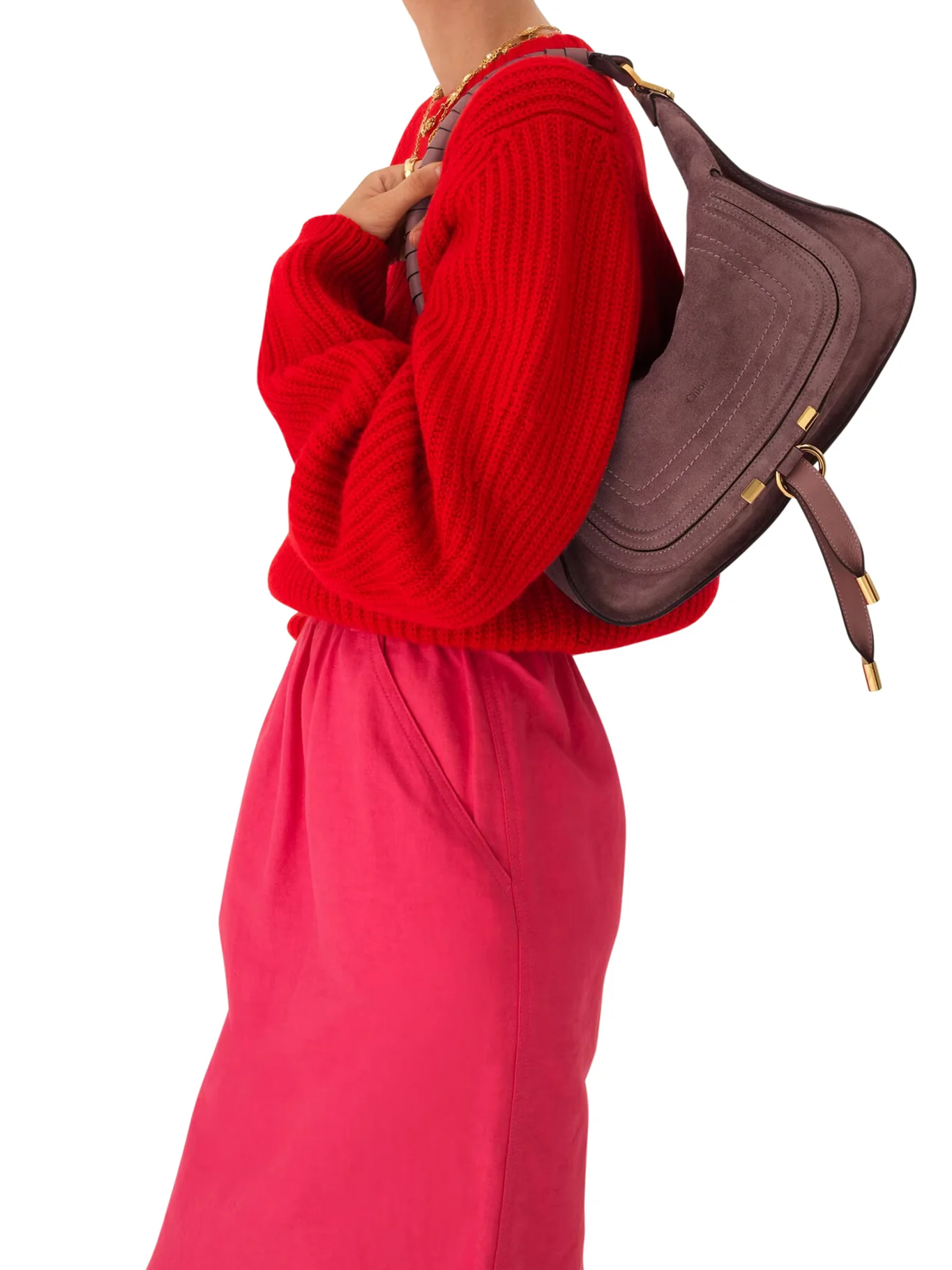 MARCIE SMALL SUEDE SHOULDER BAG - Image 2