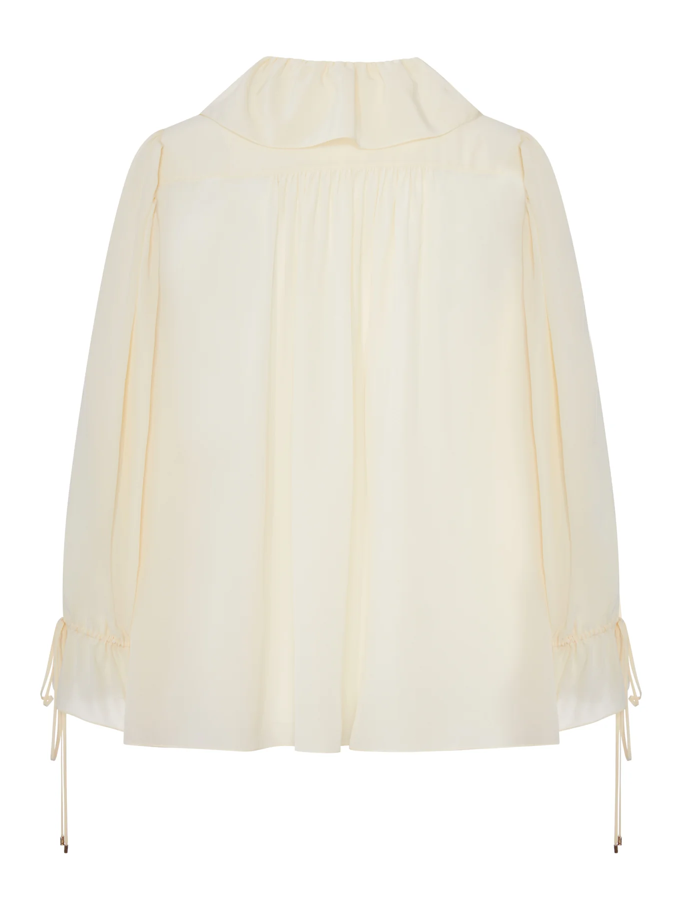 V-NECK RUFFLE TOP IN CRÊPE DE CHINE - Image 7