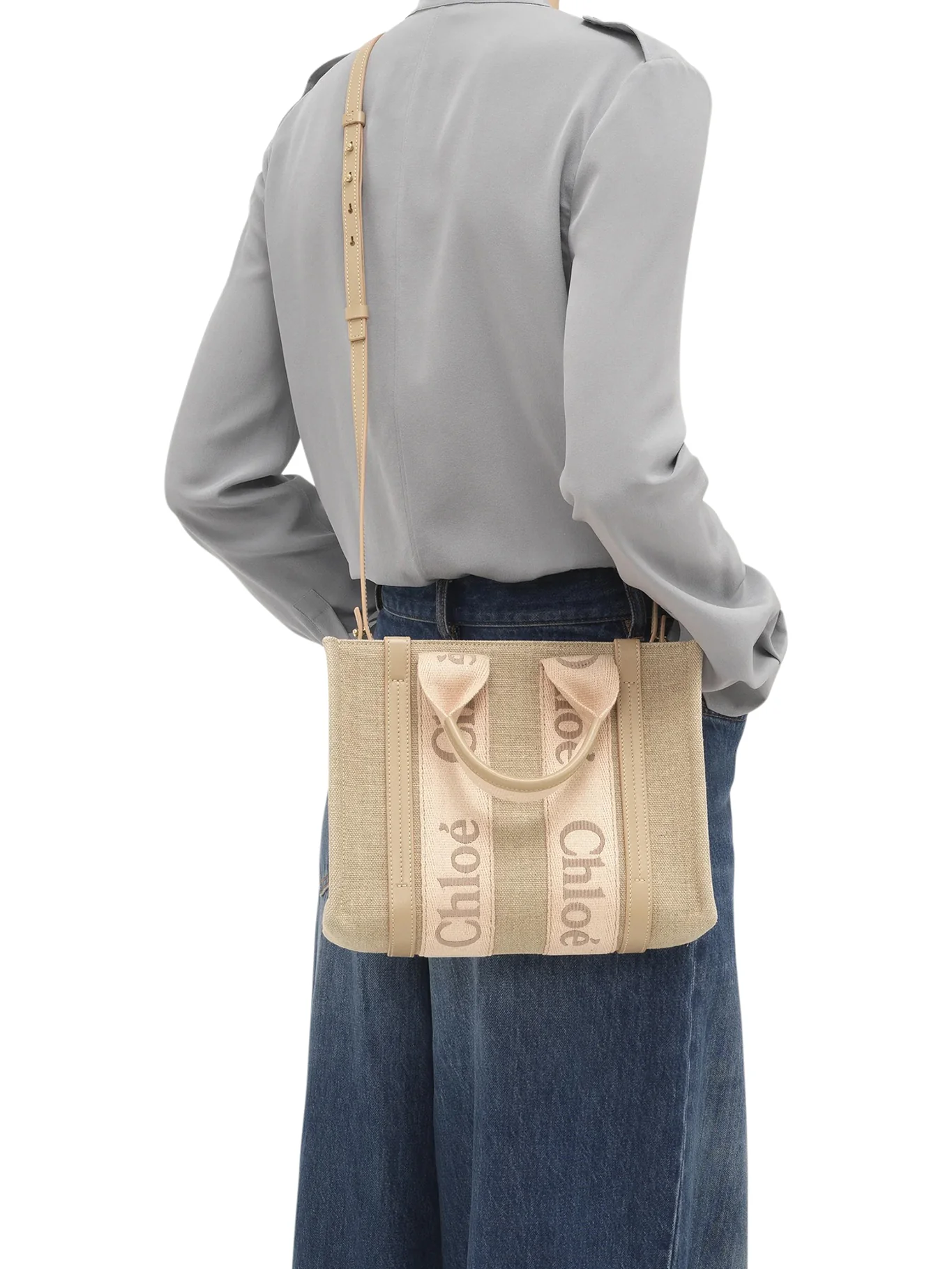 SMALL WOODY TOTE BAG IN LINEN - Image 2