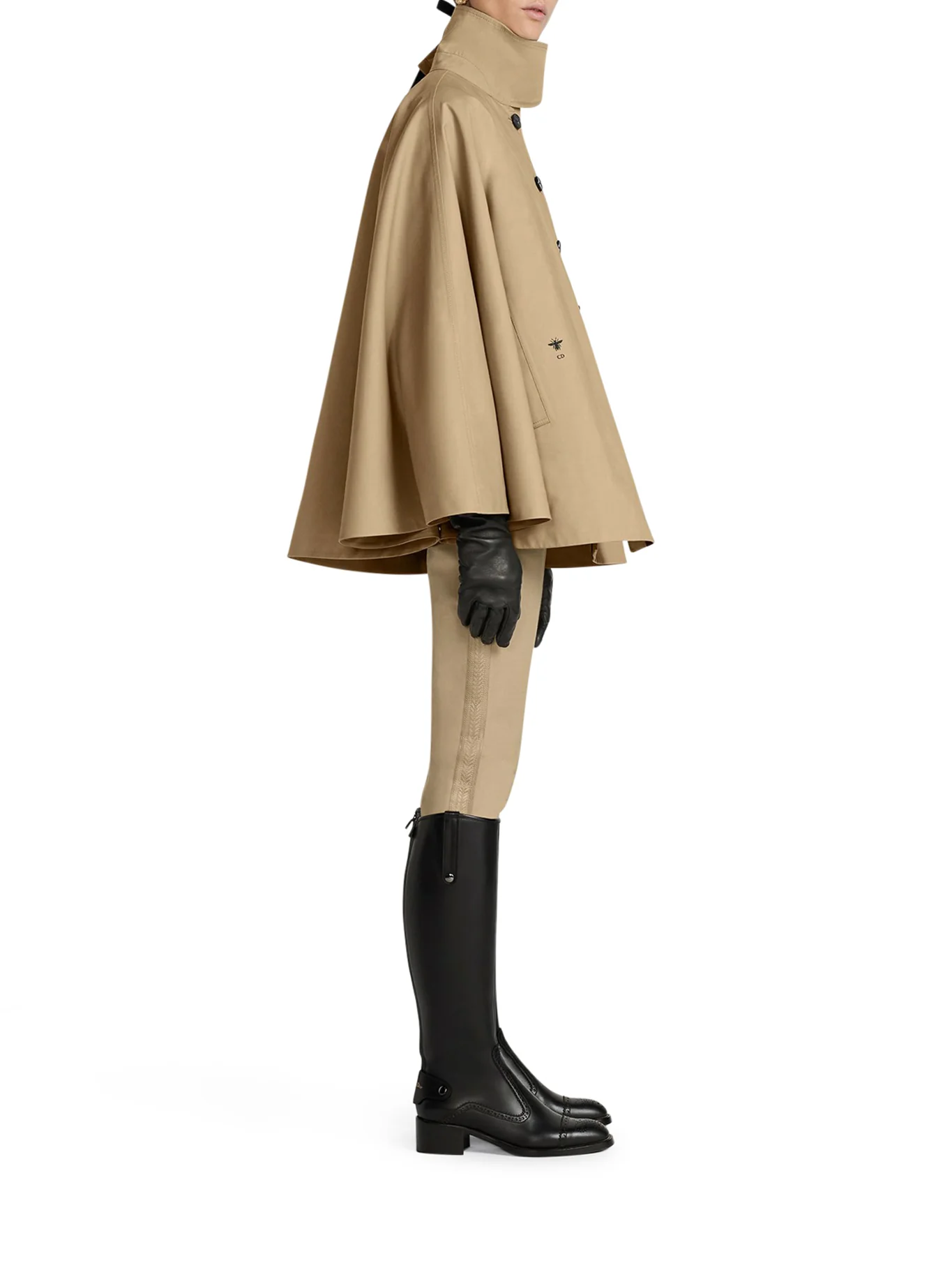 BEIGE COTTON GABARDINE CAPE - Image 3