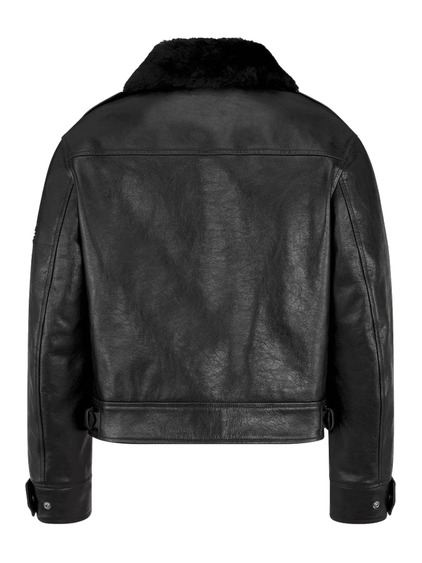 Black Taurillon leather jacket with white Miss Dior Graffiti signature - Image 2