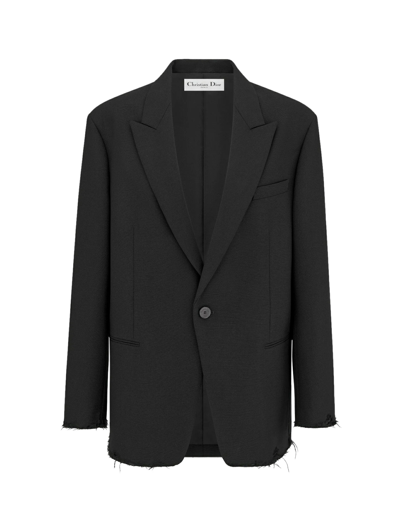 BLACK WOOL AND MOHAIR OVERSIZED BLAZER
