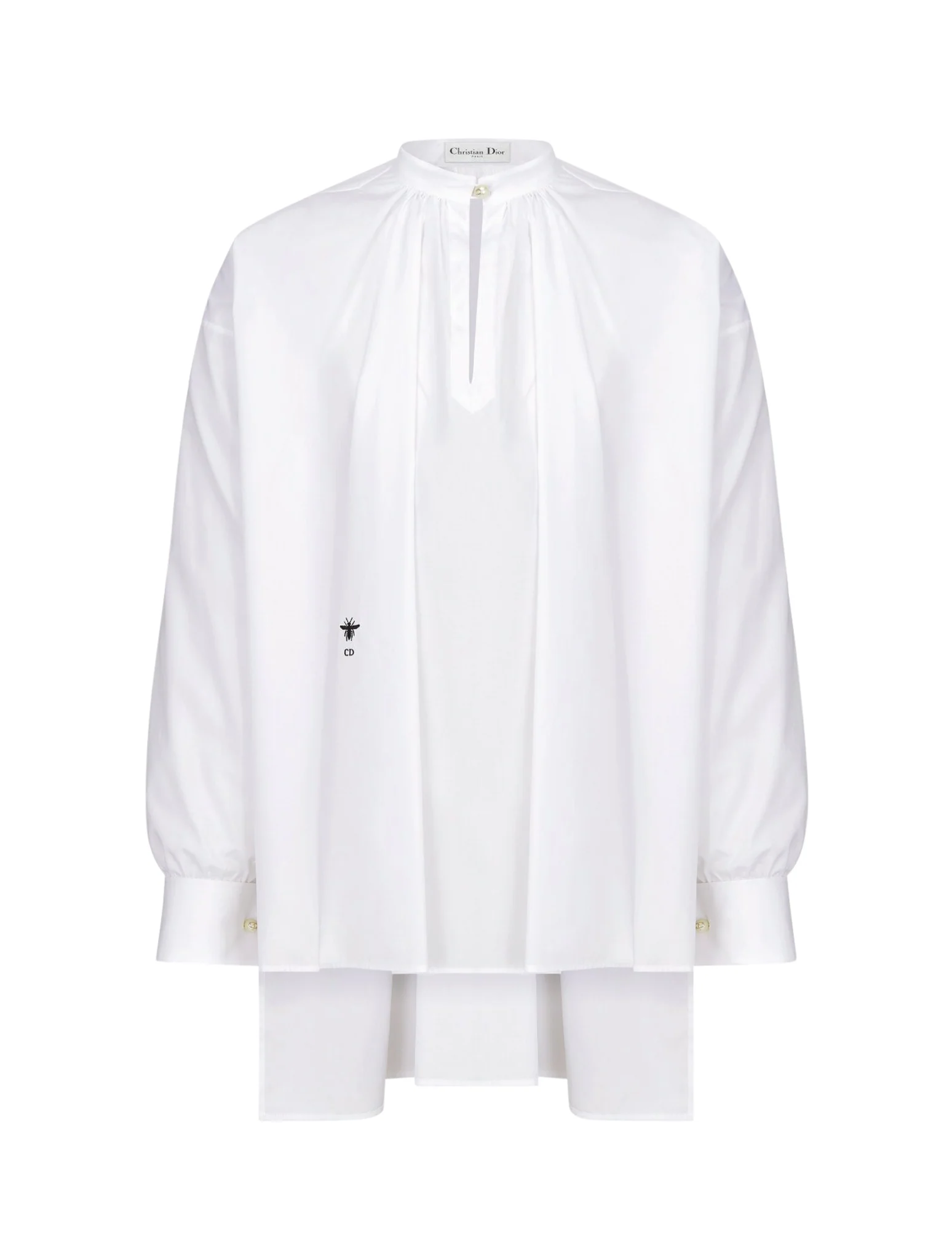 BLOUSE IN white cotton poplin