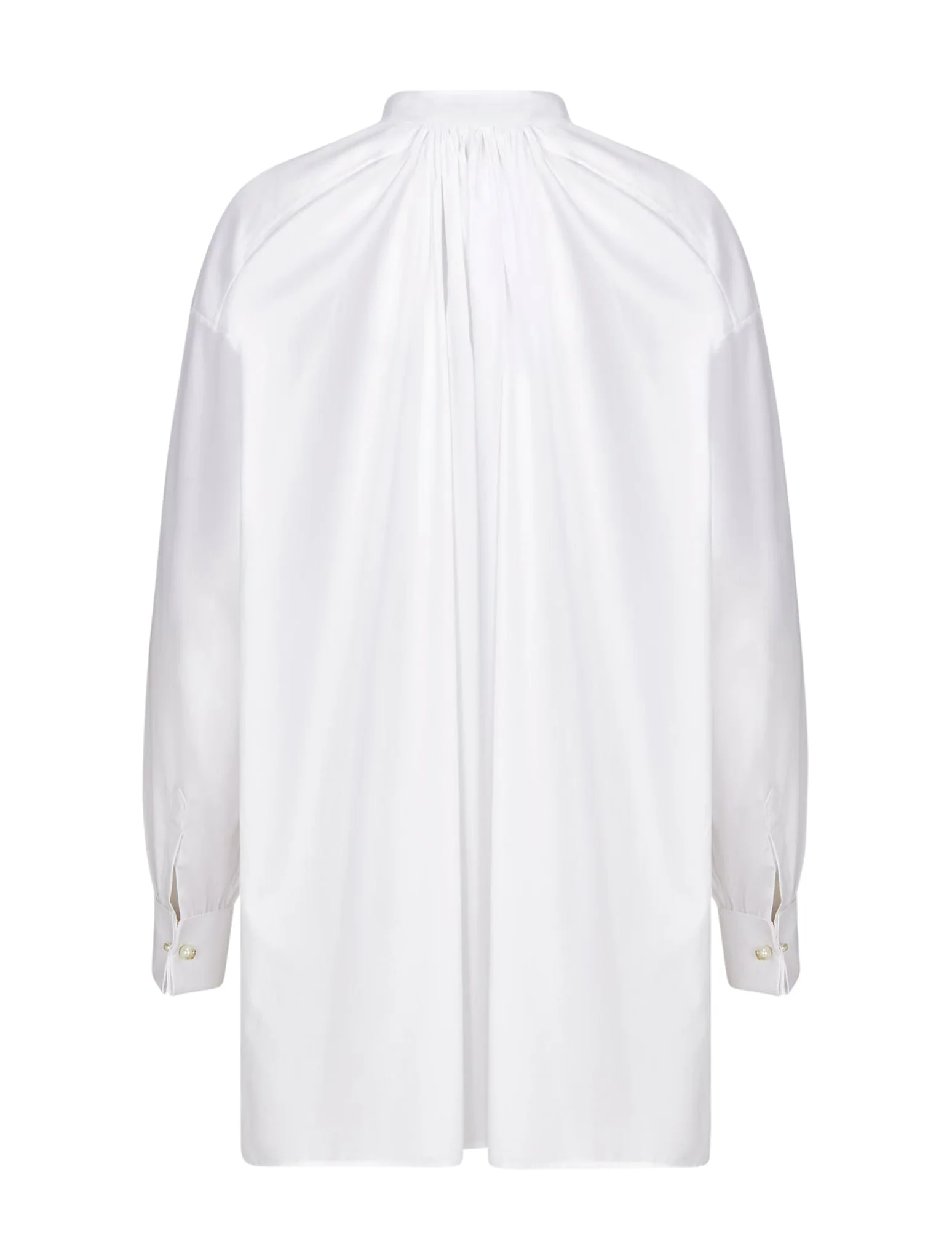 BLOUSE IN white cotton poplin - Image 2