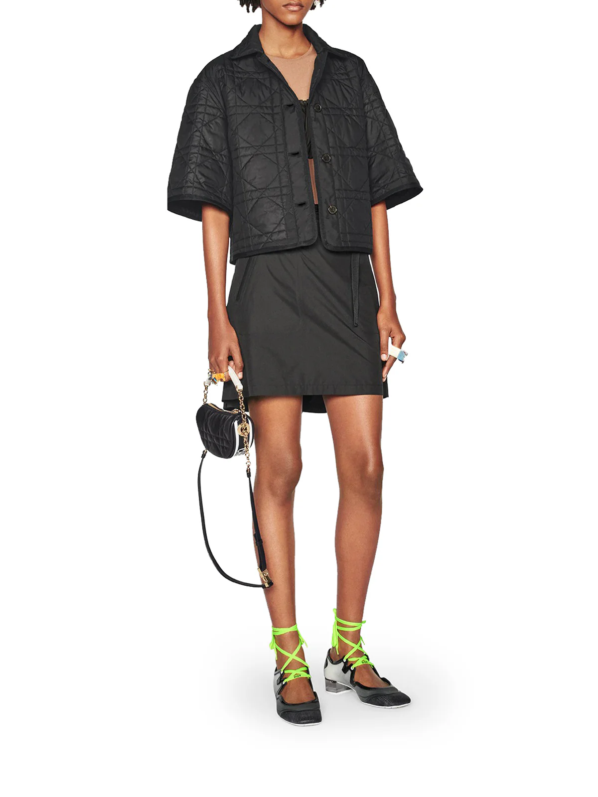 BLOUSE WITH SHORT SLEEVES MACROCANNAGE - Image 3