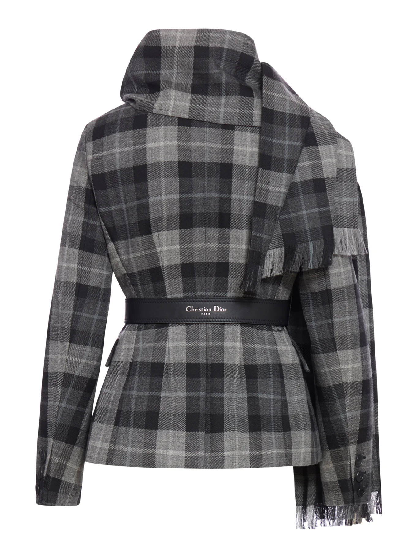 CHECK PRINT WOOL BLAZER - Image 2