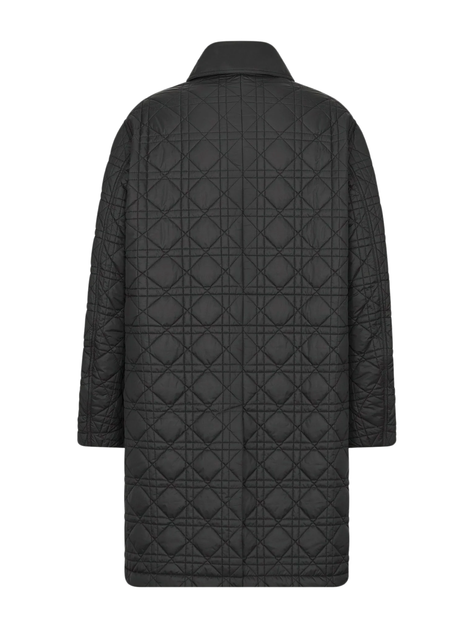 COAT Navy blue silk blend canvas - Image 5
