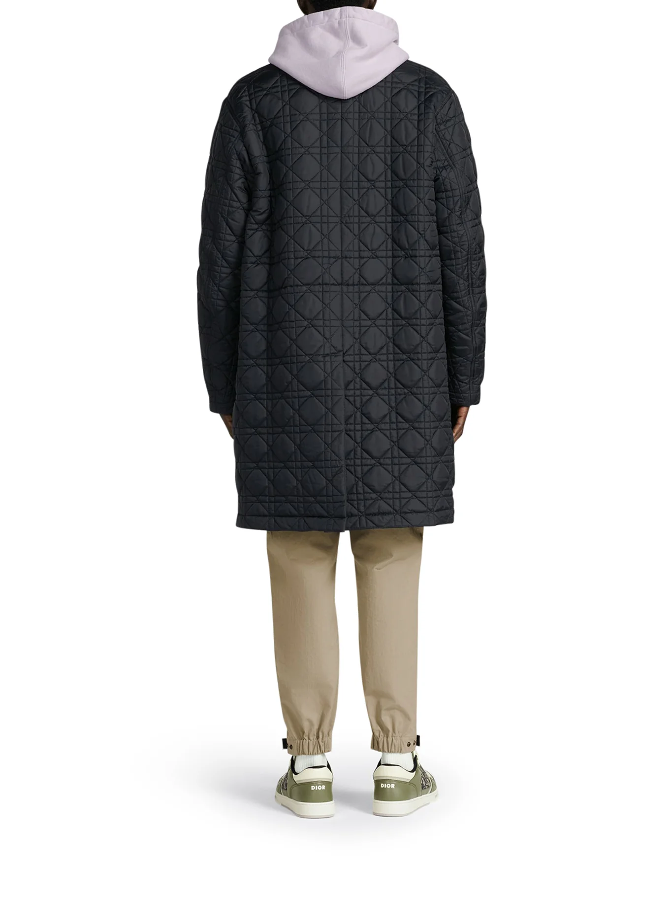 COAT Navy blue silk blend canvas - Image 4