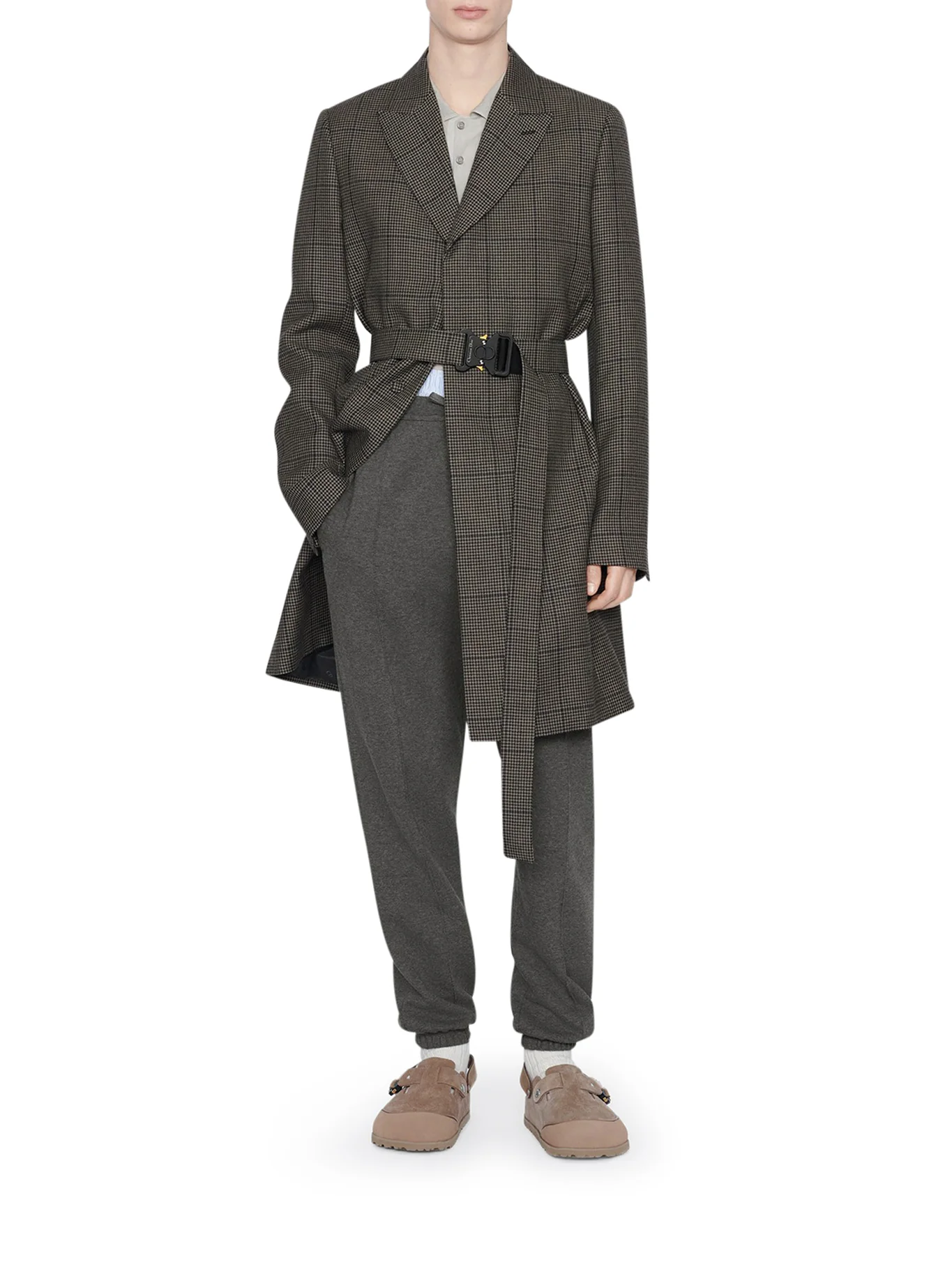 COAT WITH BELT WITH "CD" BUCKLE