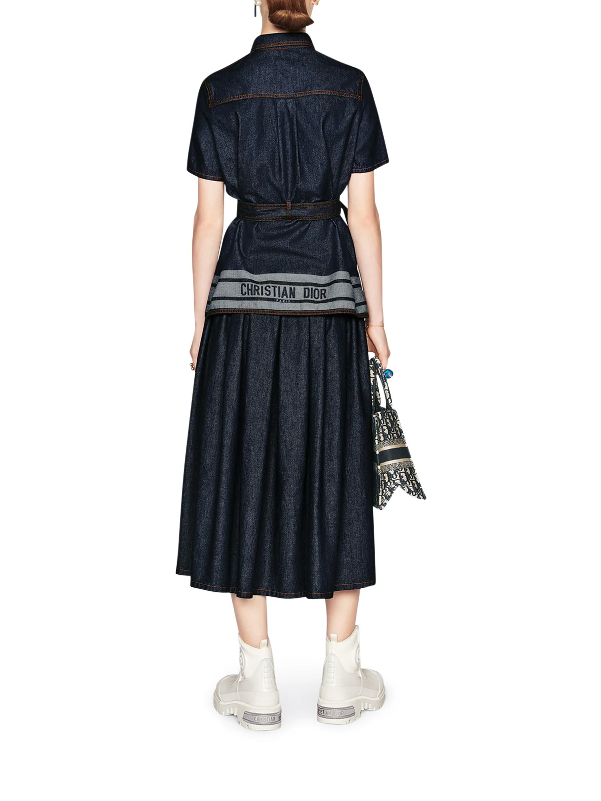 COUTURE SHORT SLEEVE JACKET IN DENIM WITH BELT - Image 5