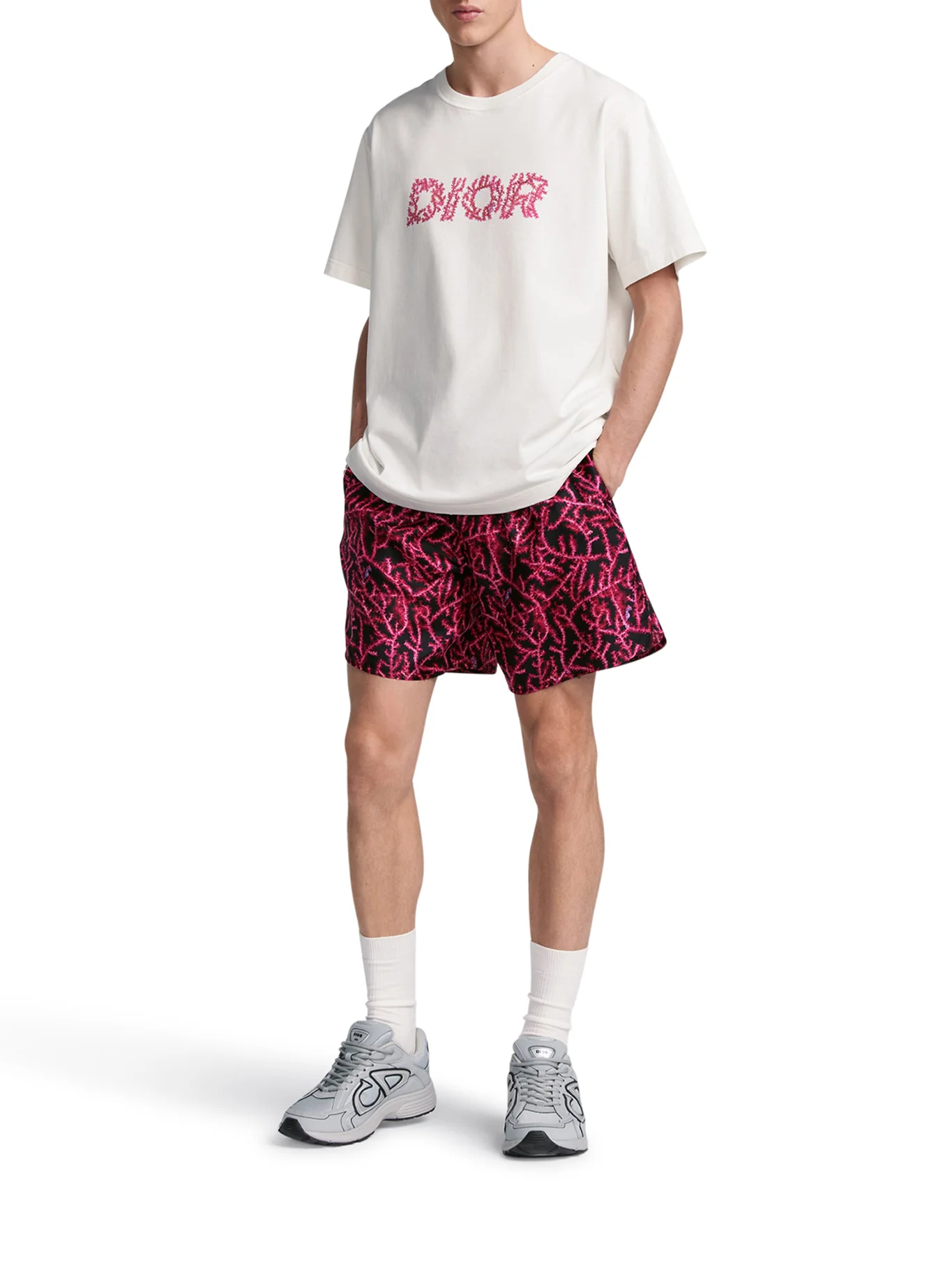 DIOR Italic T-shirt with coral motif - Image 2