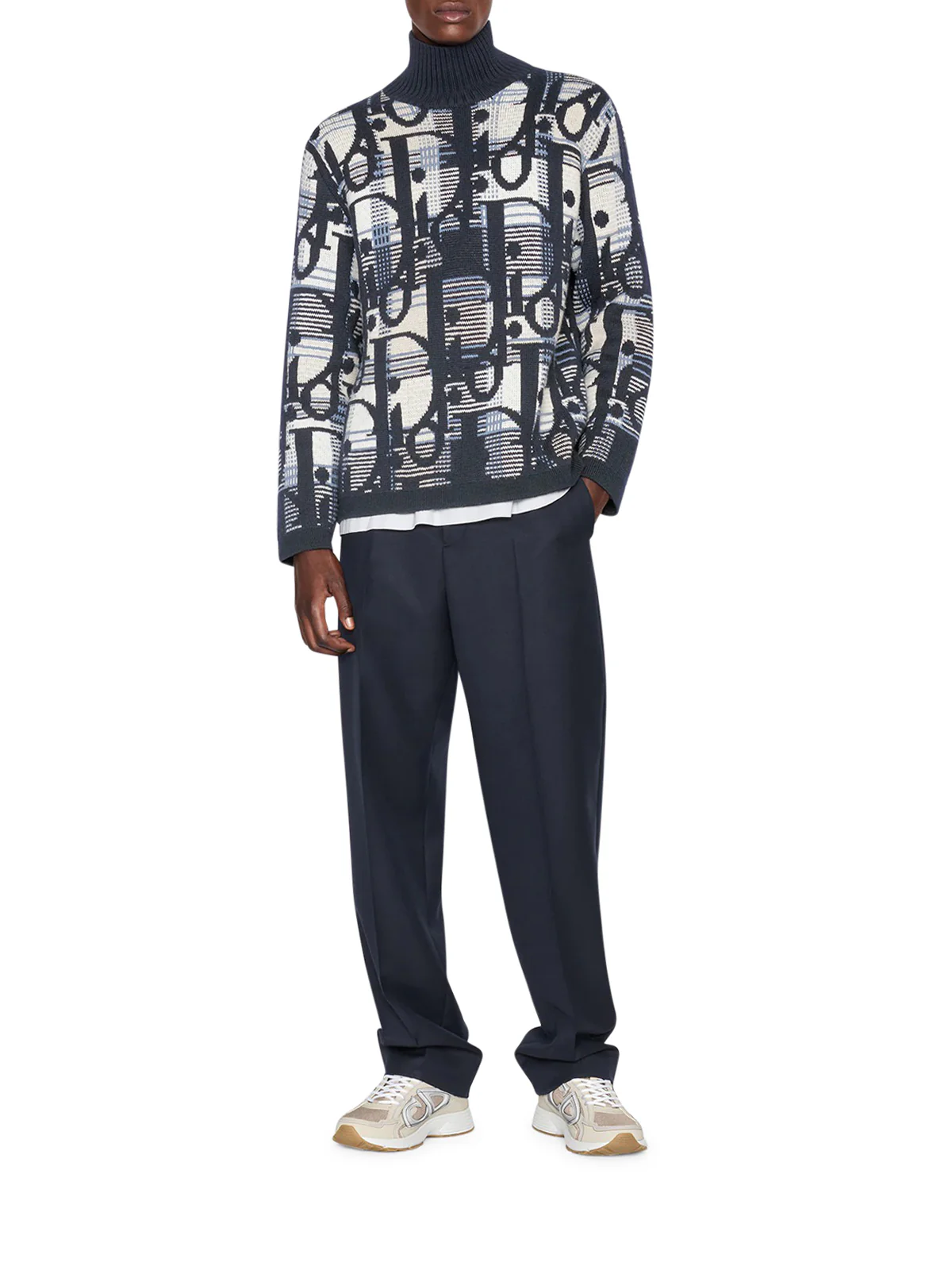 DIOR OBLIQUE SWEATER WITH TARTAN PATTERN