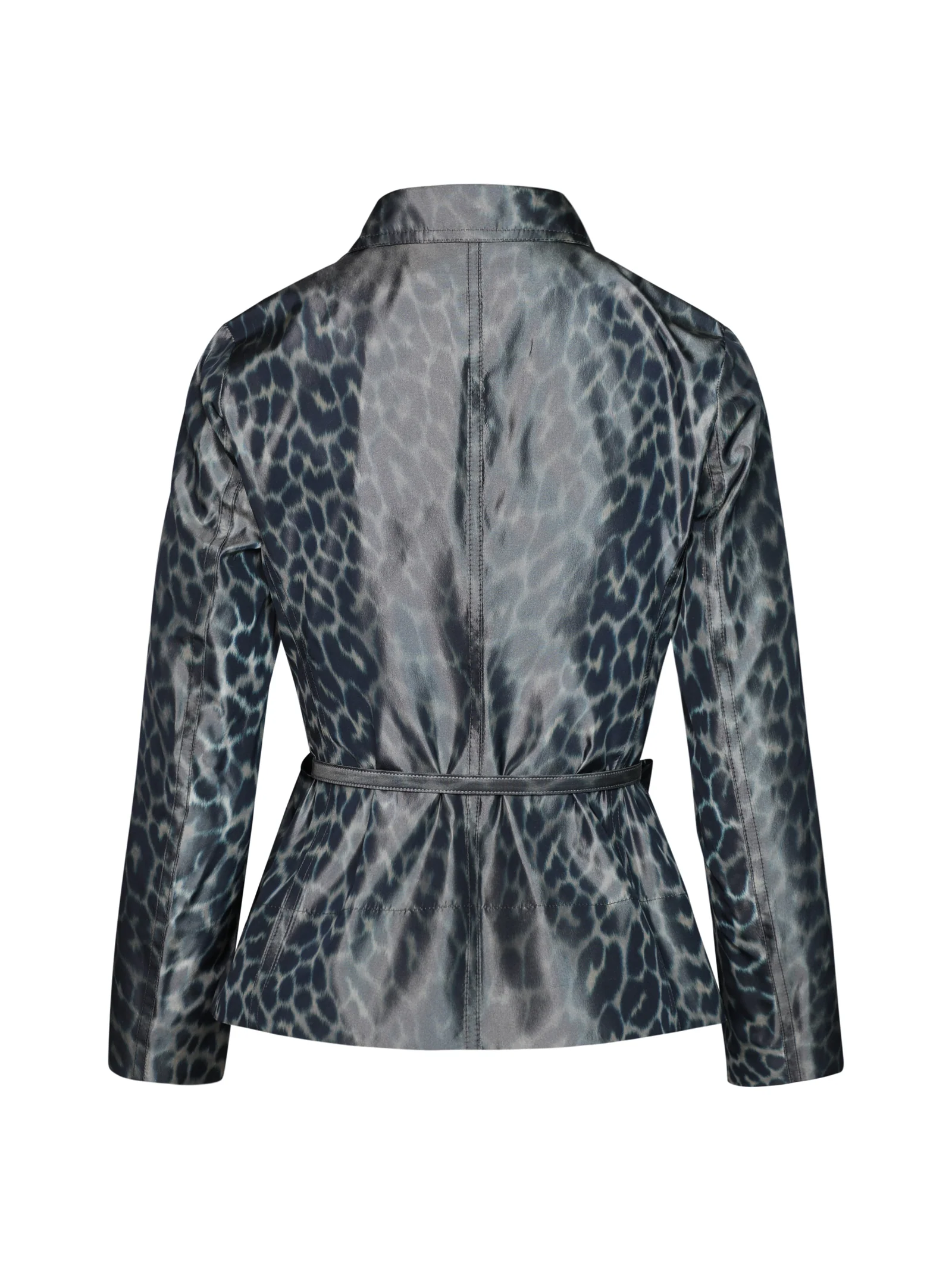 Double-breasted jacket in synthetic fabric - Image 2