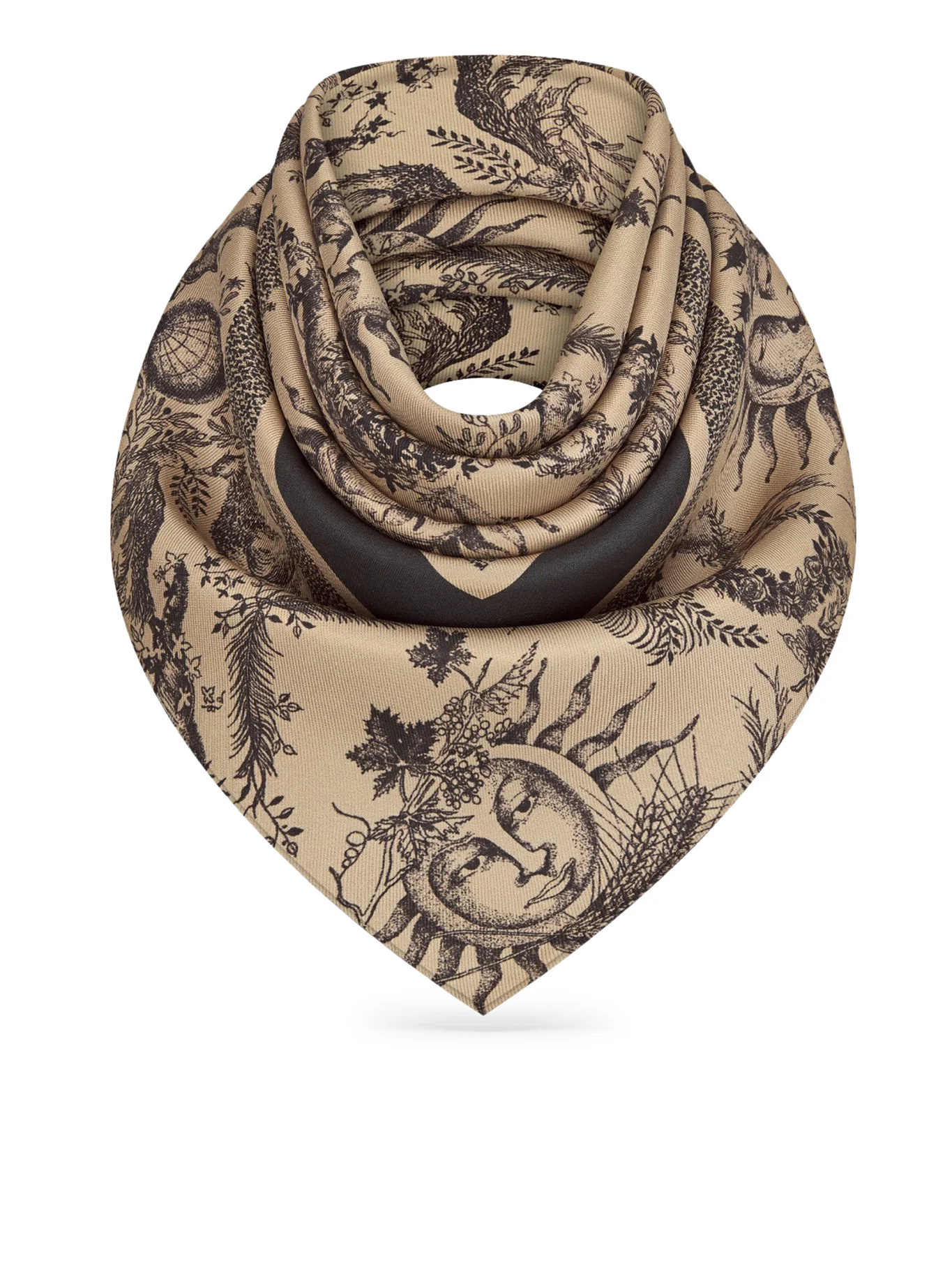 Foulard quadrato Toile de Jouy Soleil 90 - Image 2